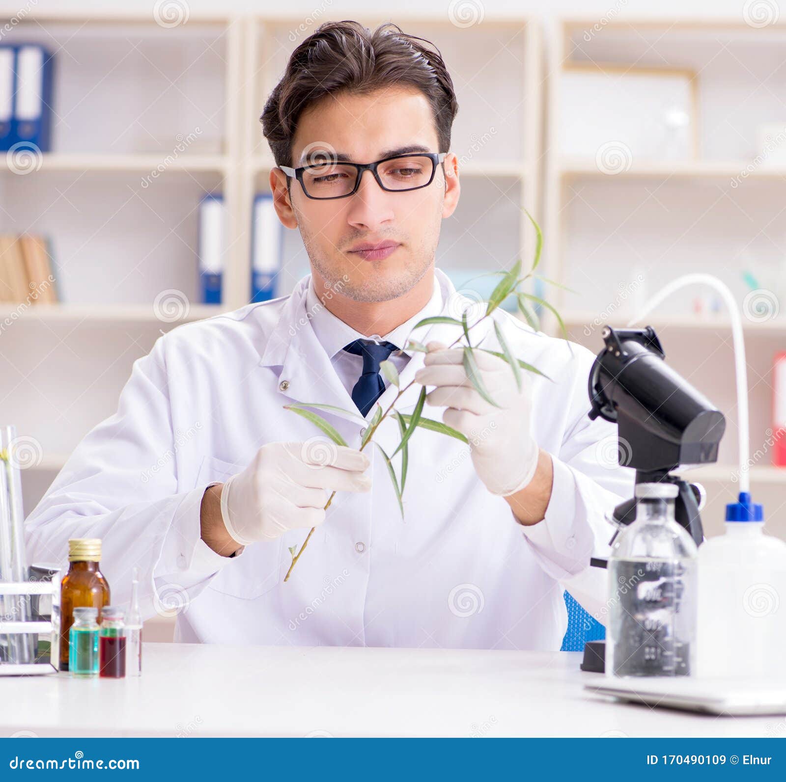 Biotechnology Scientist Chemist Working in Lab Stock Image Image of