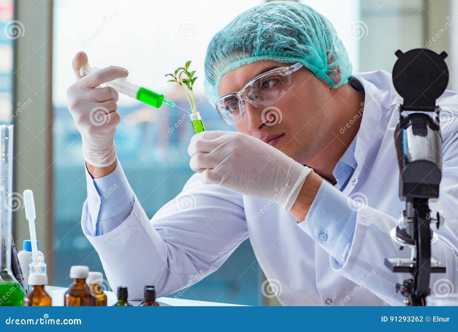 The Biotechnology Scientist Working in the Lab Stock Photo Image of