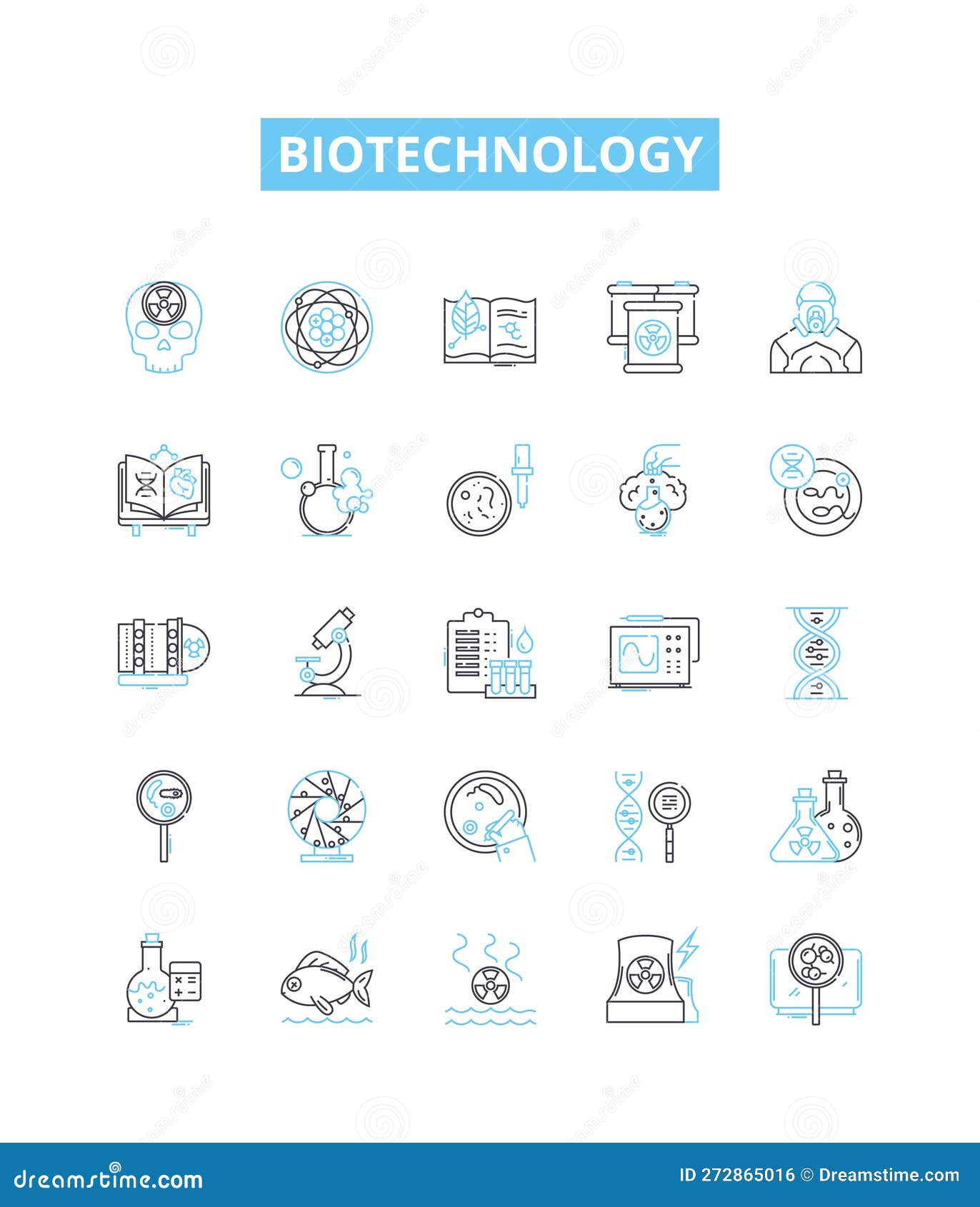 biotechnology  line icons set. biotech, genetics, bioengineering, genomics, recombinant, microbiology, enzymes