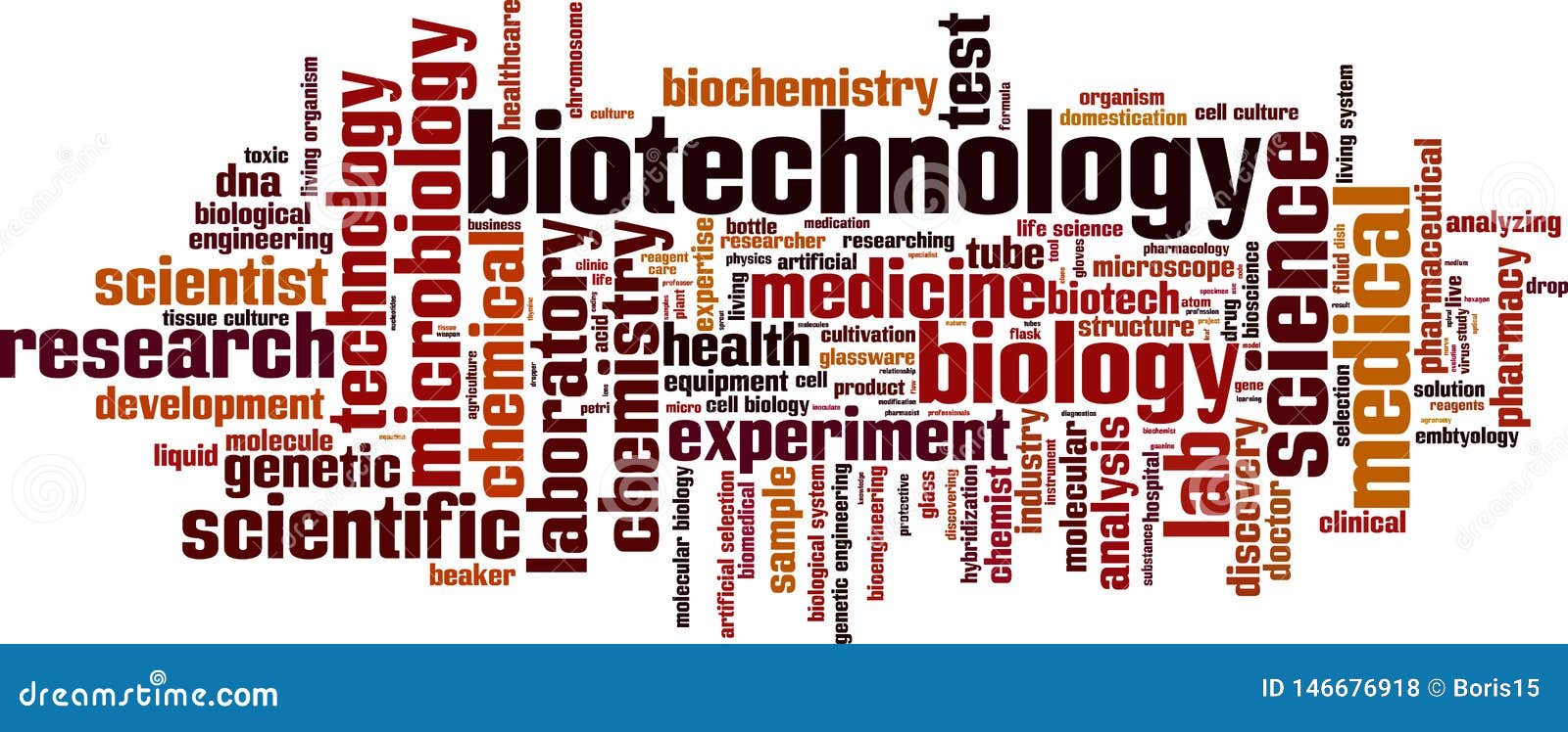 Biotechnology Word Cloud Collage, Concept Background RoyaltyFree Stock