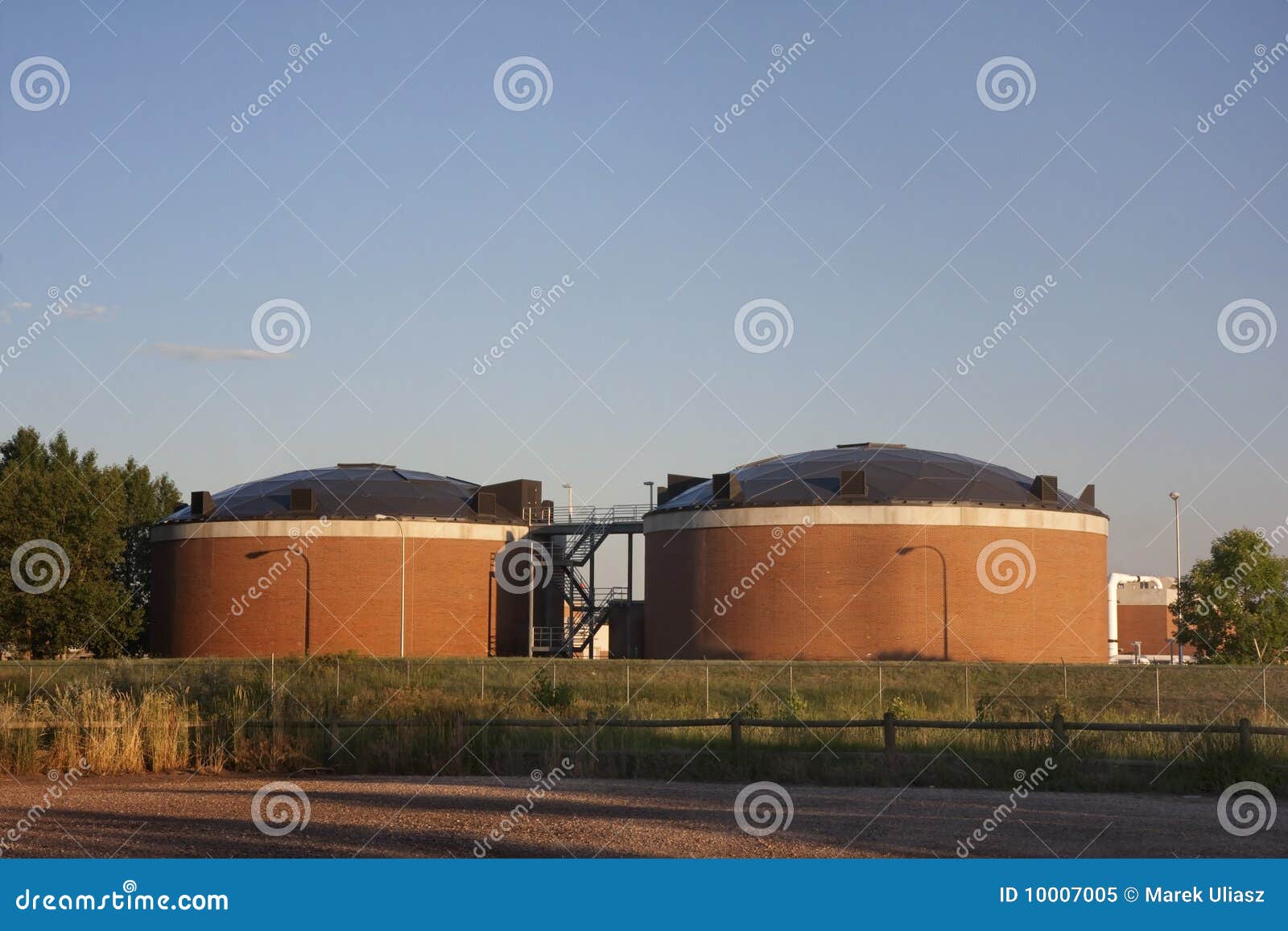 Biotowers of Water Reclamation Plant Stock Image Image of round