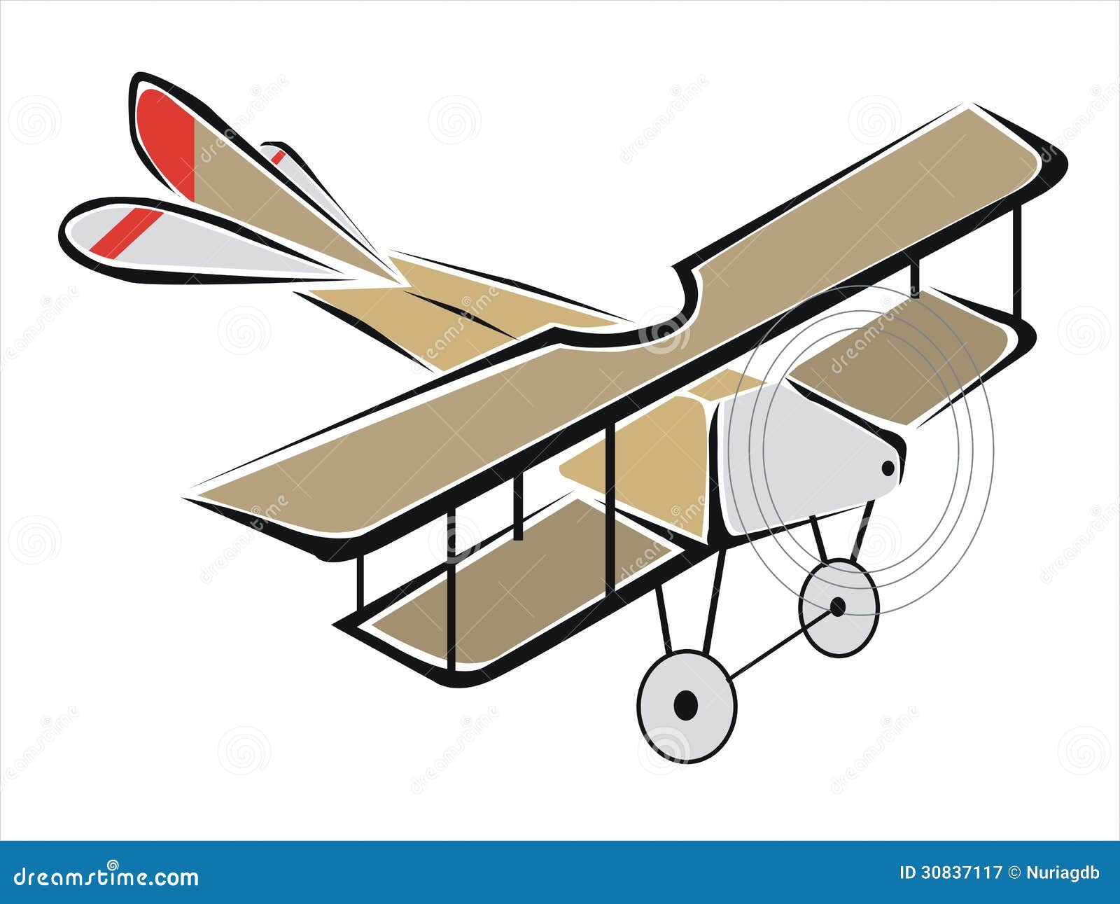 Biplane stock vector. Illustration of aviation, land - 30837117