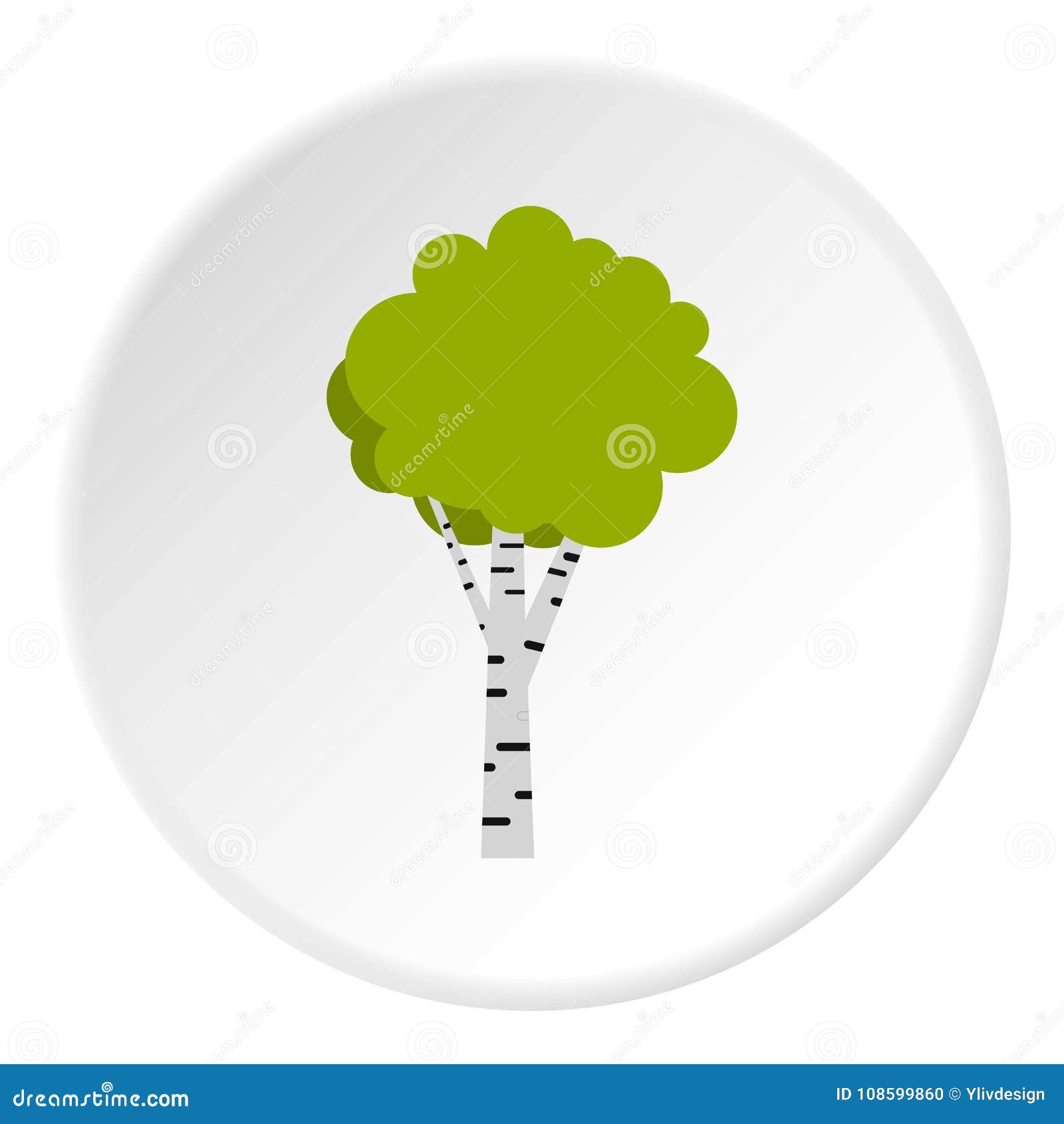 Birch icon circle stock vector. Illustration of icon 108599860