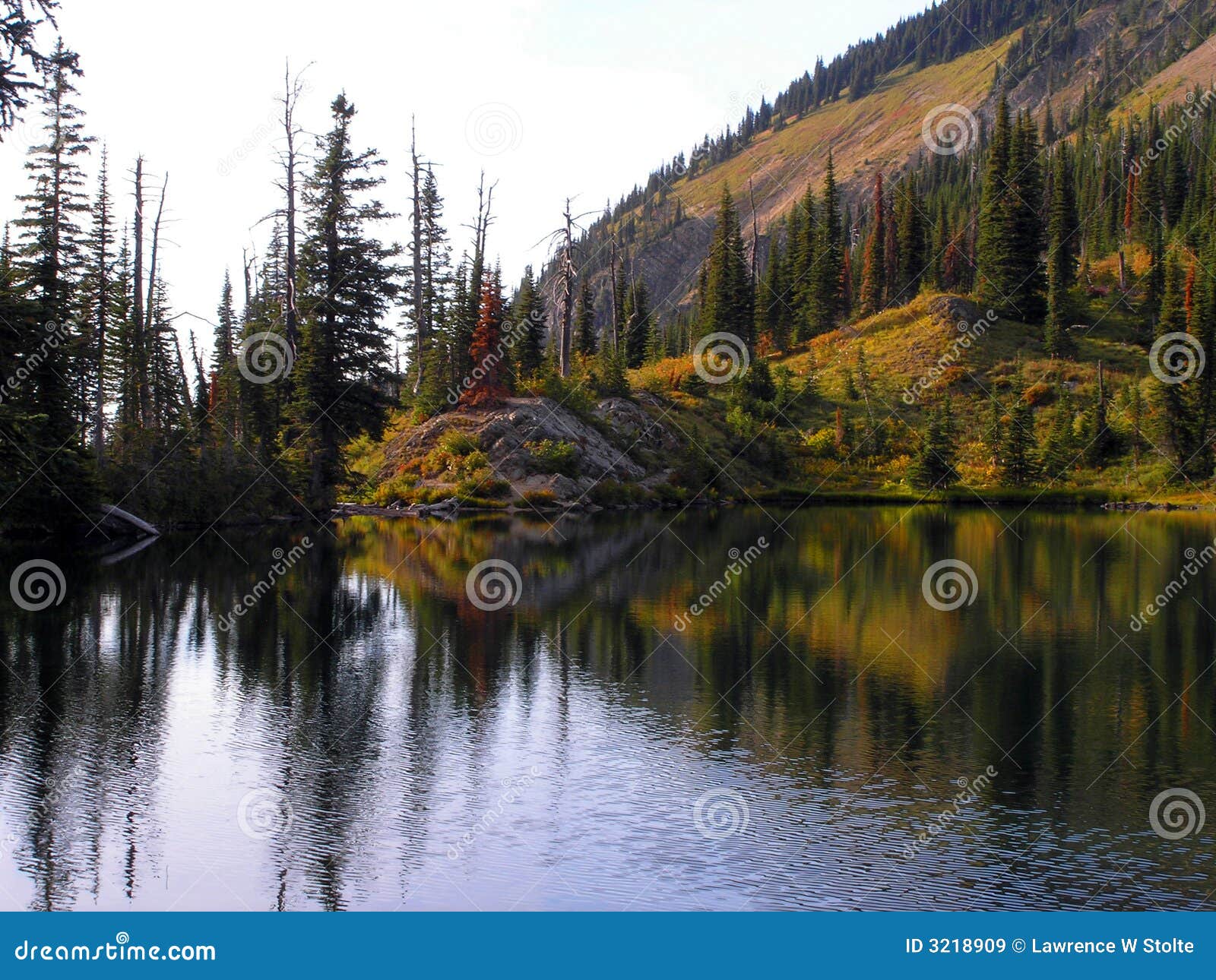 Birch Lake Reflection stock image. Image of lake, rock 3218909