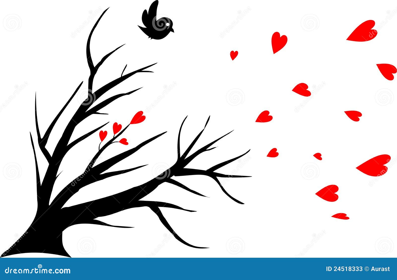 Bird Alone, Symbol of a Lost Love Stock Vector - Illustration of ...