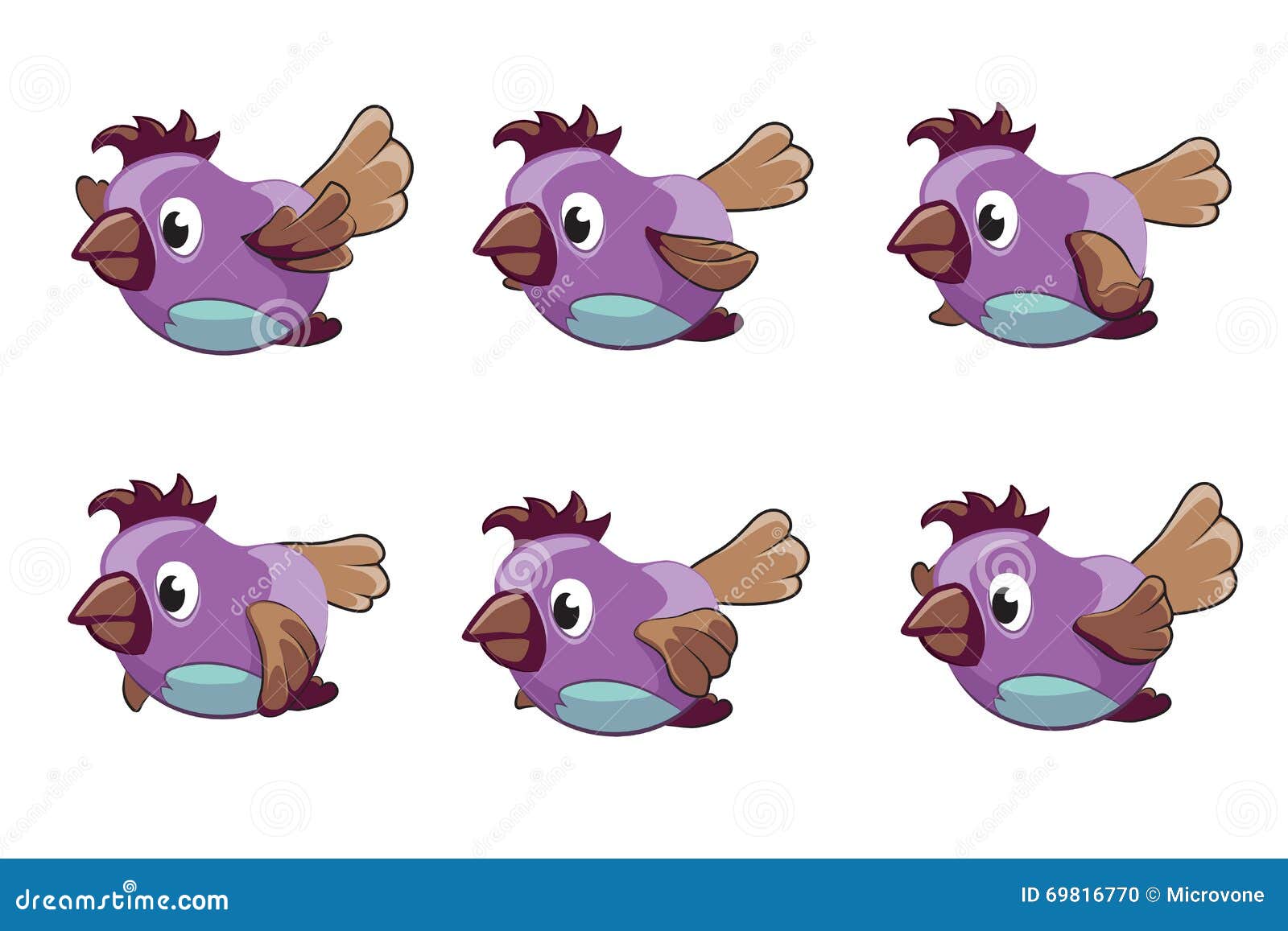Bird Animation Vector Frames Stock Vector - Illustration of feather,  creative: 69816770
