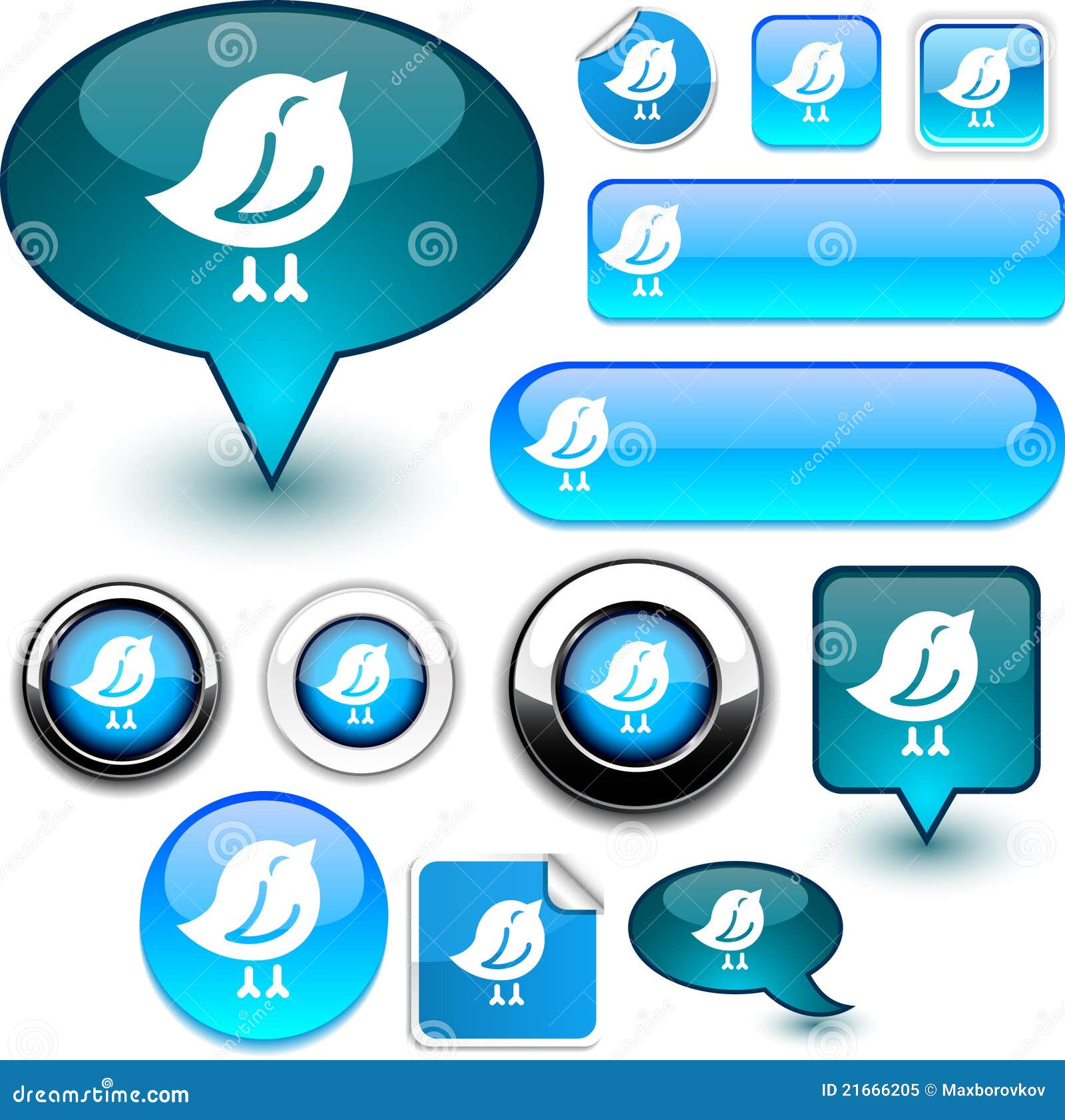 Bird blue signs. stock vector. Illustration of blue, gradient 21666205