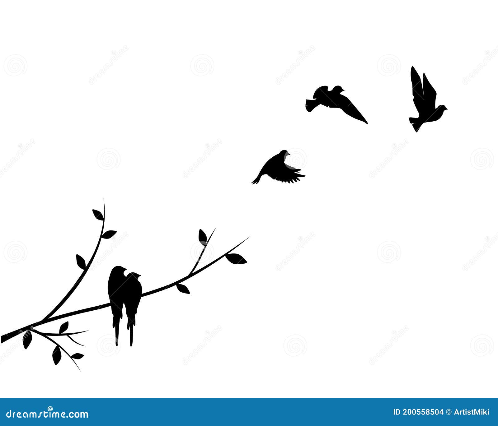 Bird Silhouette On Branch