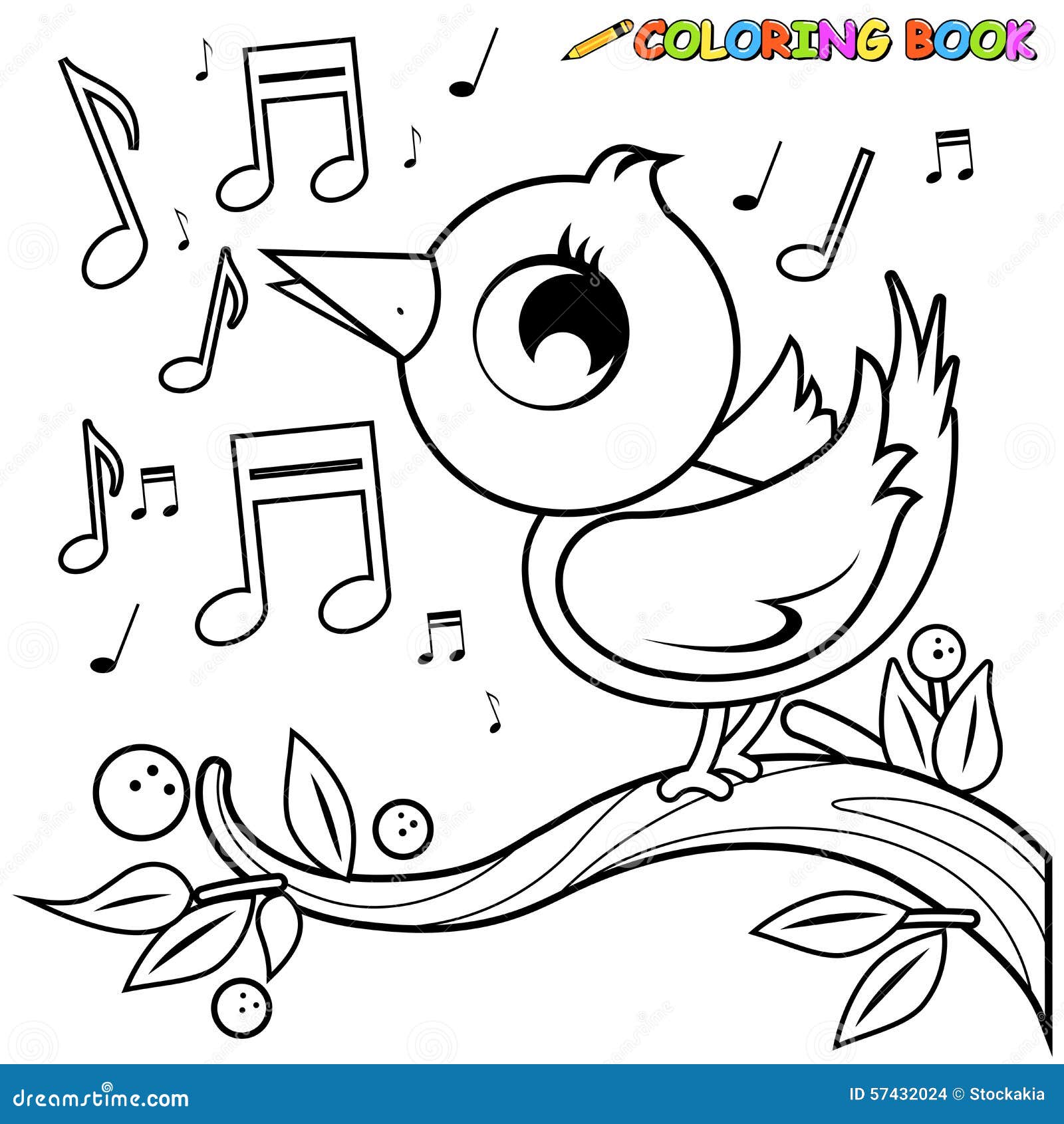 singing mouth coloring page