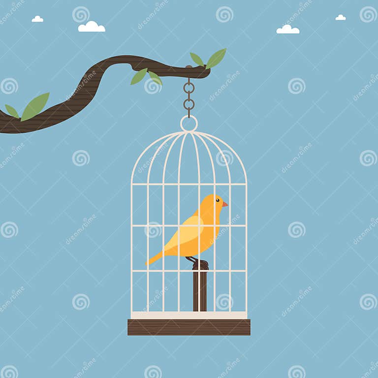 Bird cage stock vector. Illustration of concept, trapped - 13463791