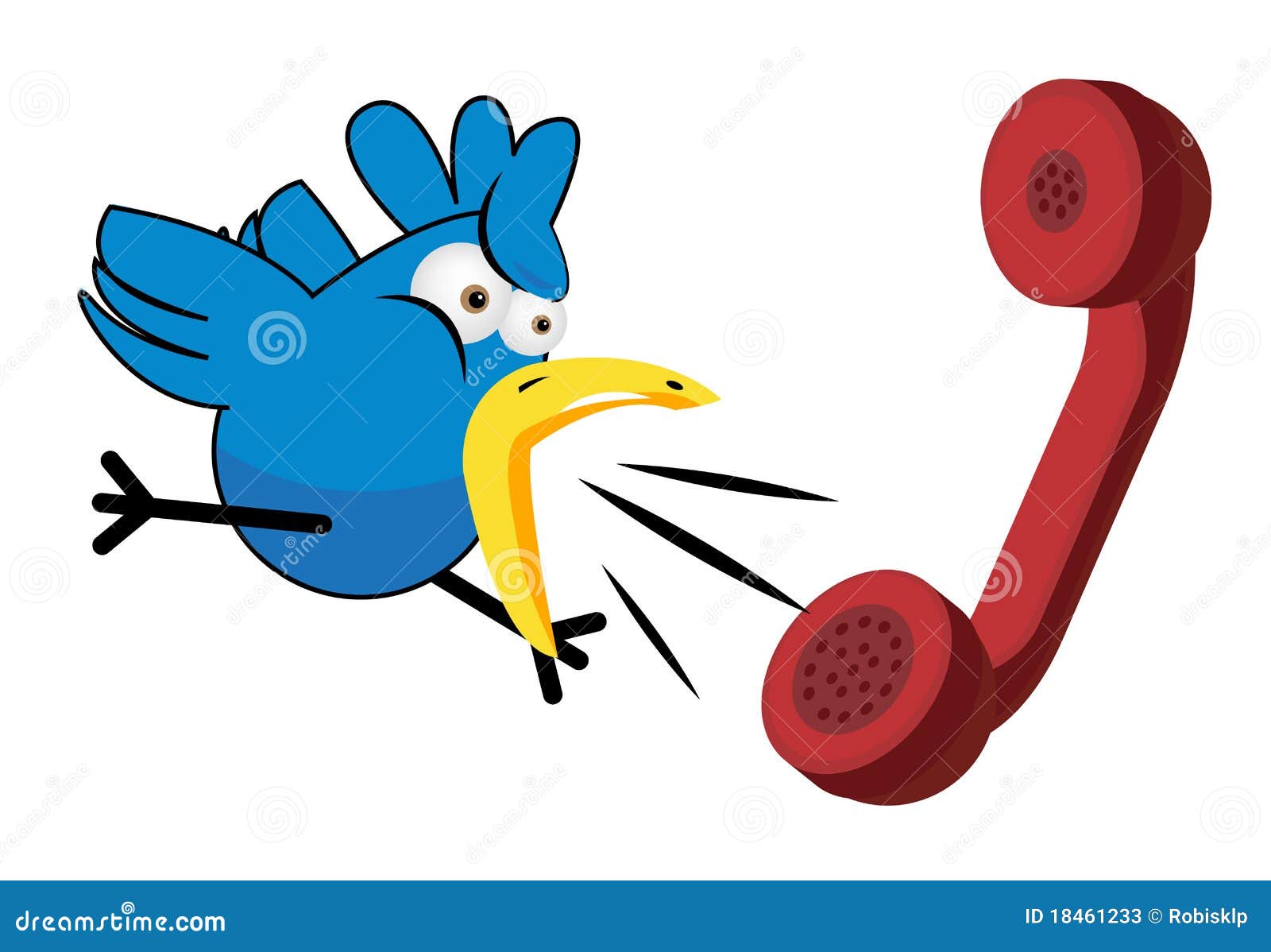 Bird Cartoon And Phone Stock Photos - Image: 18461233