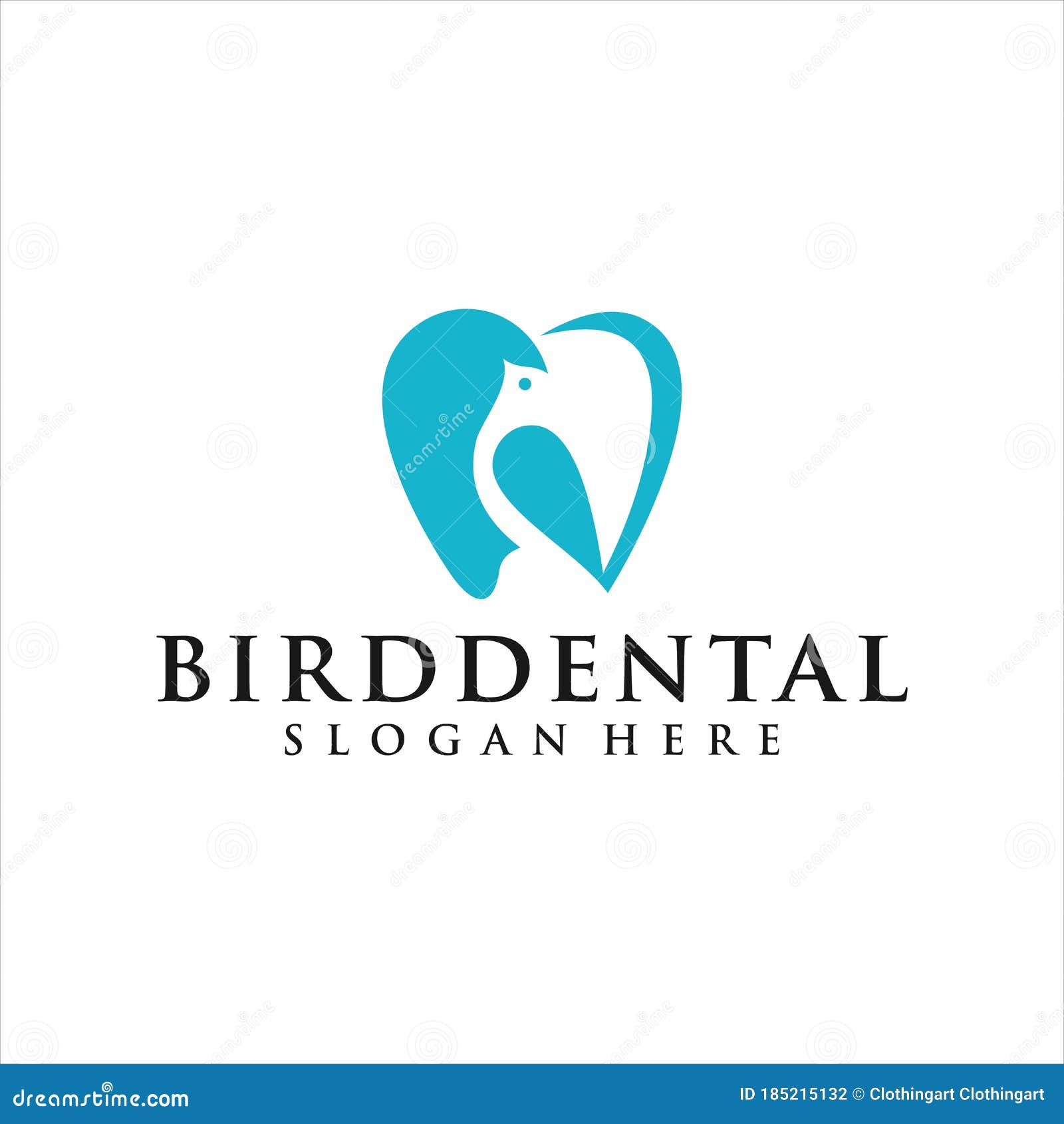 Bird Dental Vector Logo Modern Abstract Graphic Design Stock Vector