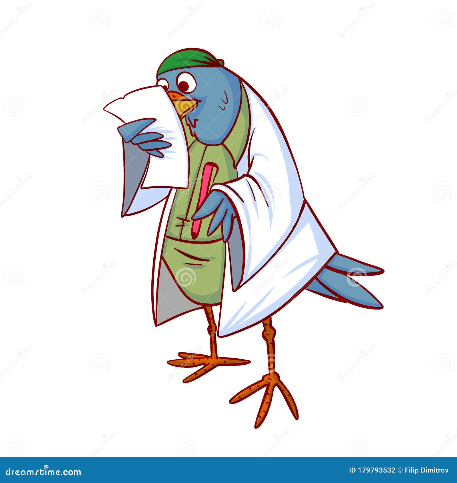 Bird Doctor Colorful Vector Illustration Stock Vector Illustration of crow, humanoid 179793532
