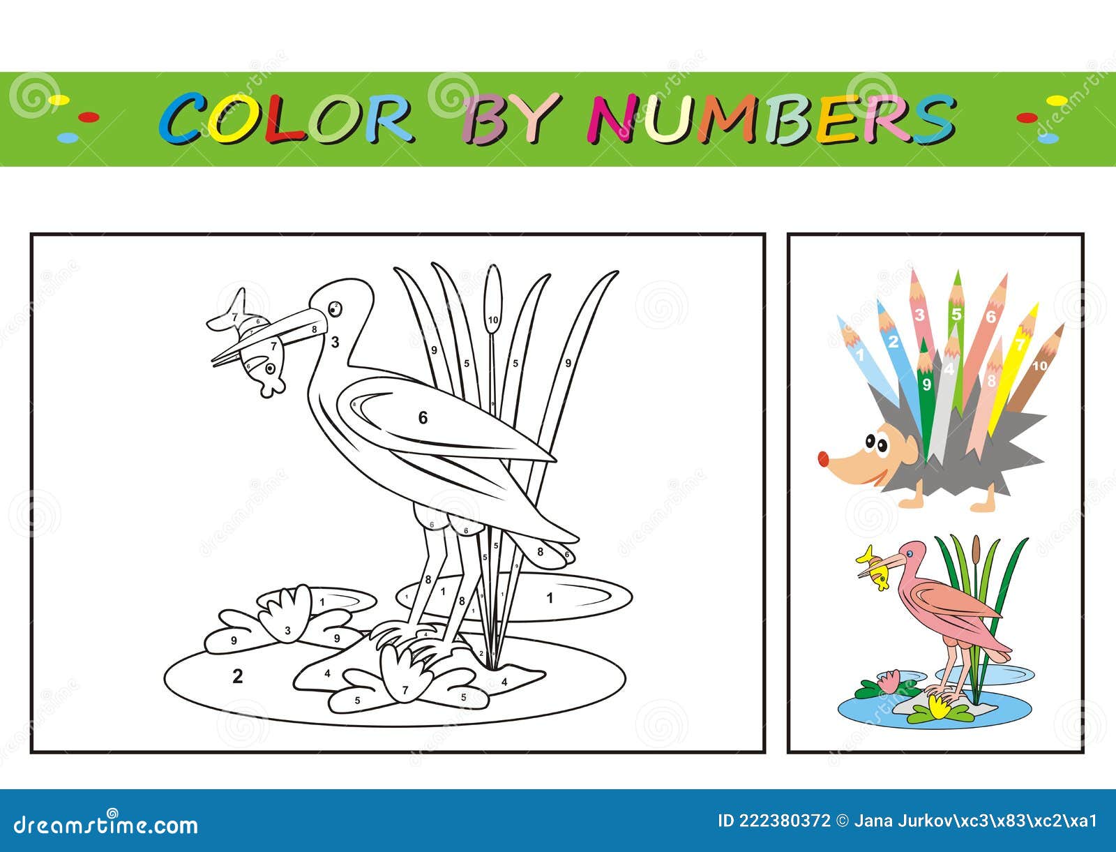 Color by number worksheet for kids learning numbers by coloring Fish  6537718 Vector Art at Vecteezy