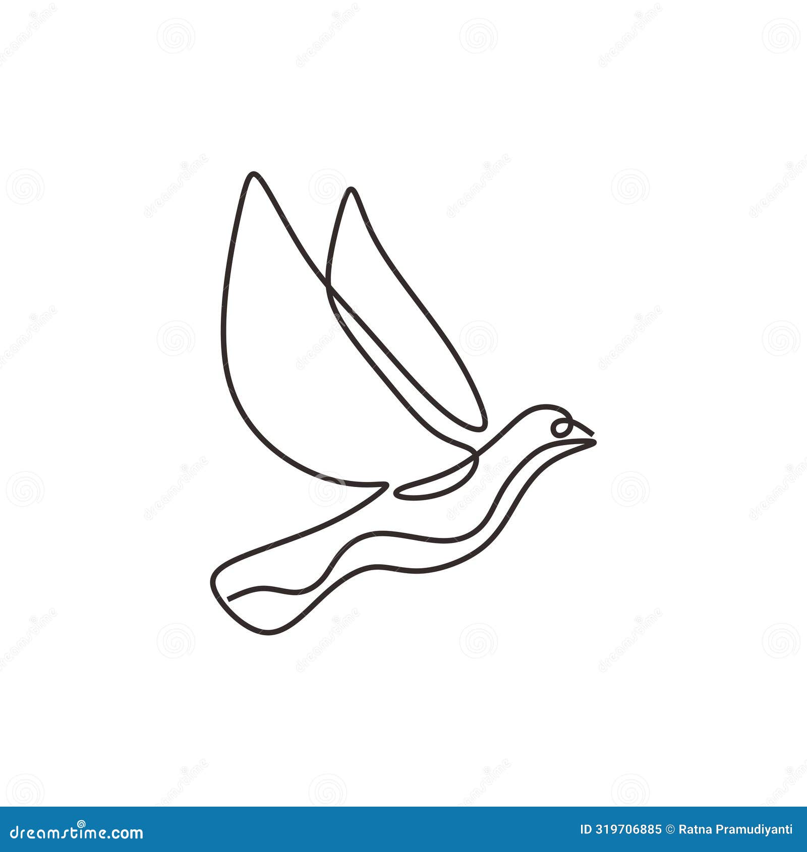 bird flying. continuous one line art drawing.   . minimalist  handdrawn