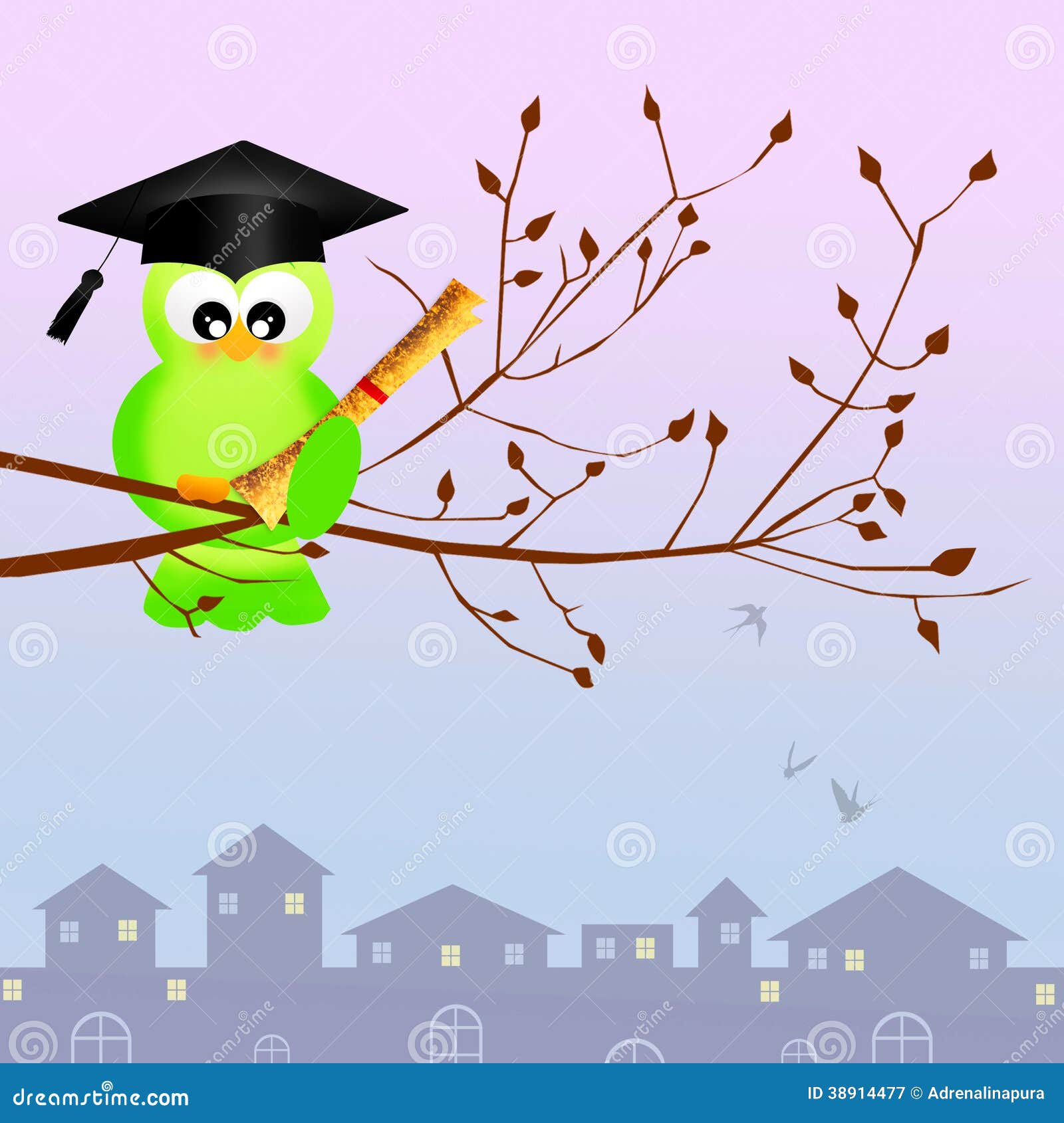 Bird graduate stock illustration. Illustration of university 38914477