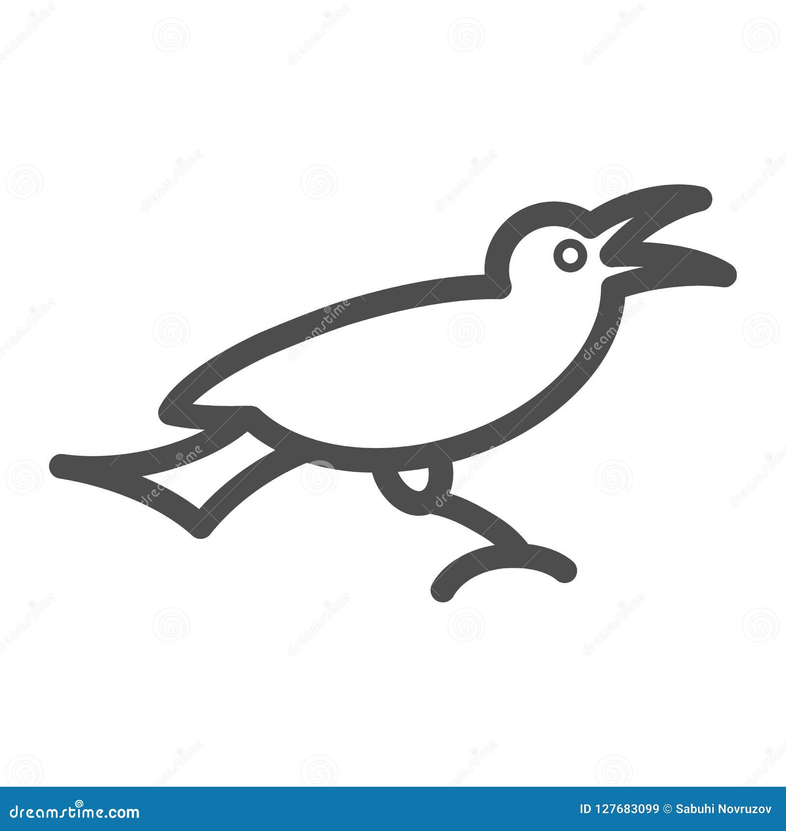 bird line icon. animal    on white. raven outline style , ed for web and app. eps