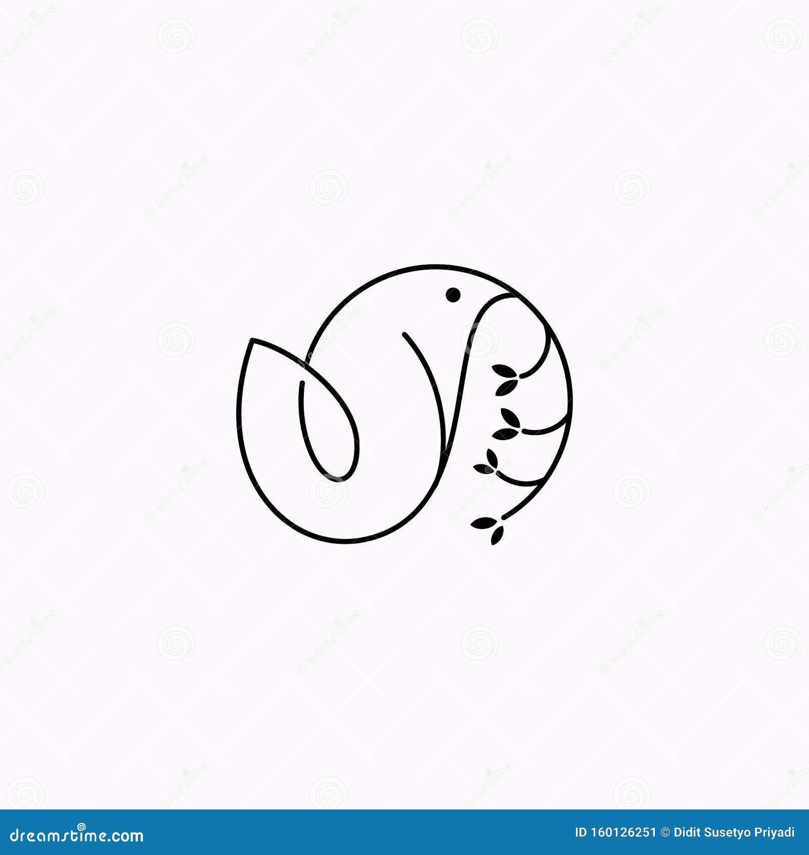 bird logo  line outline monoline