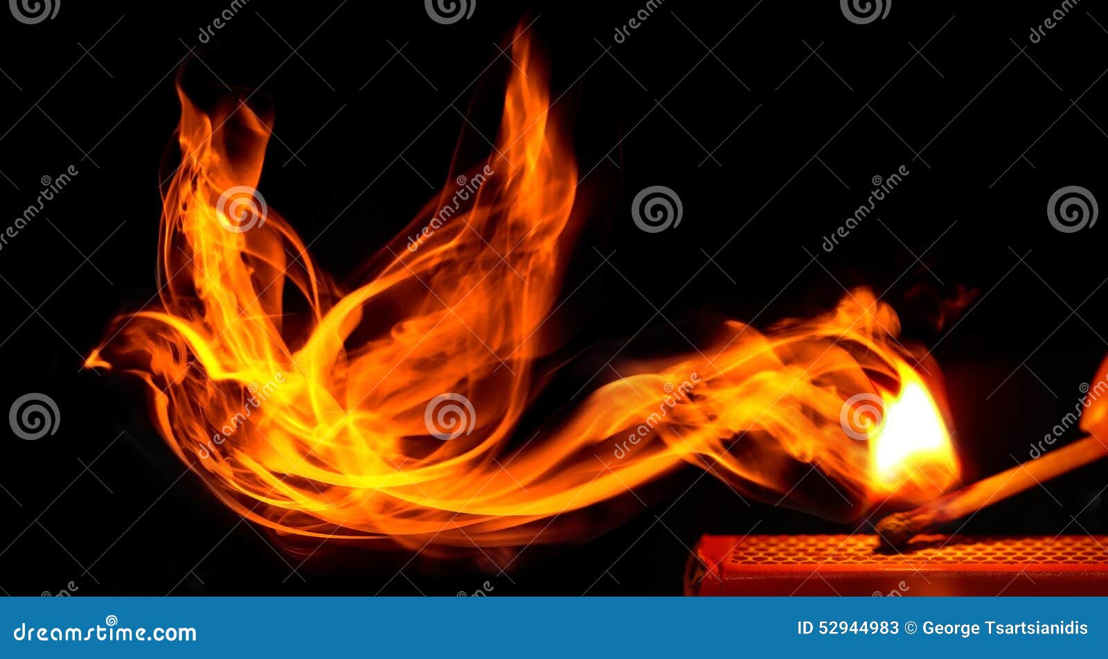 Bird Made Of Fire Stock Photo Image 52944983