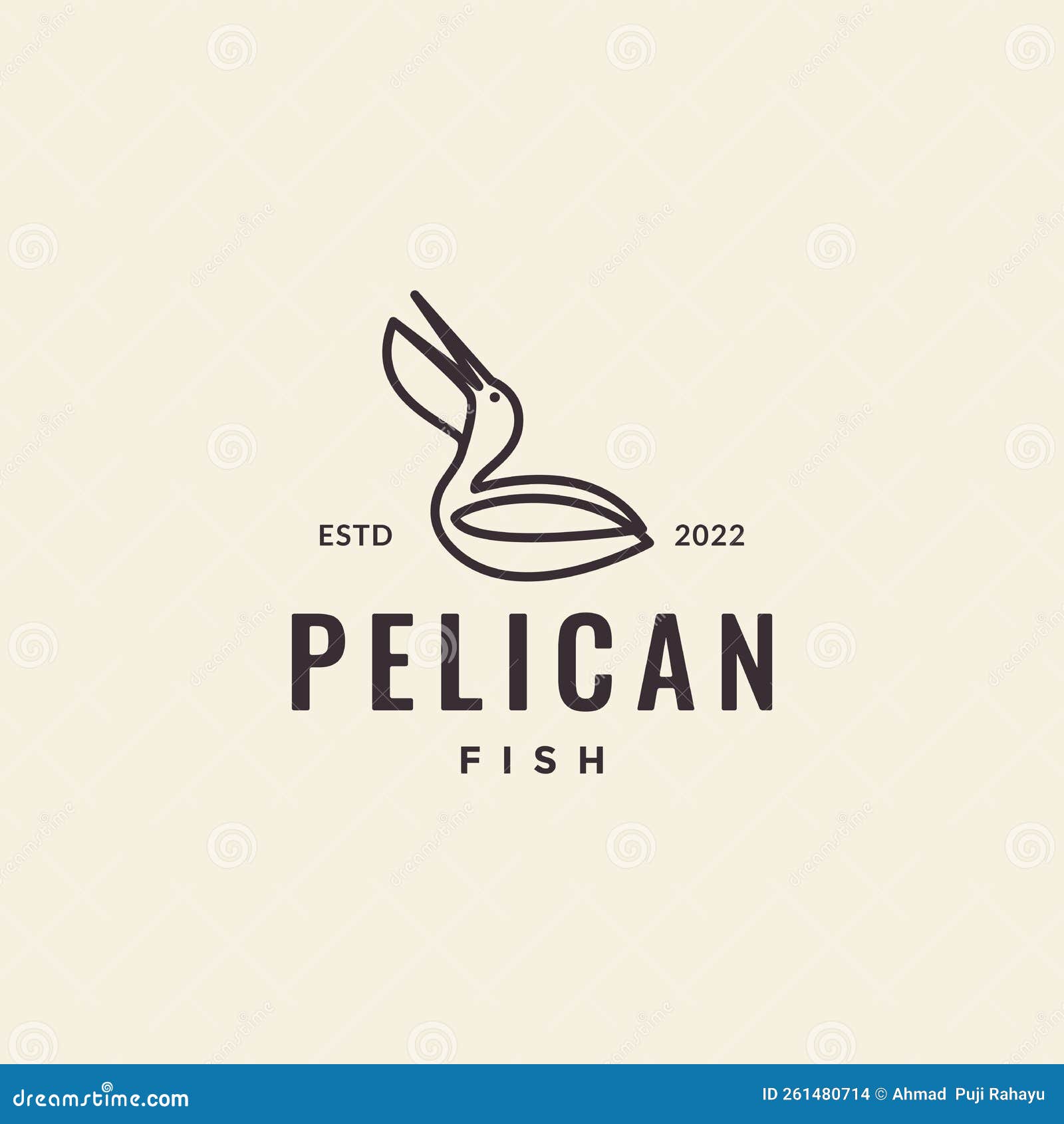 bird pelican minimal continuous line hipster logo 