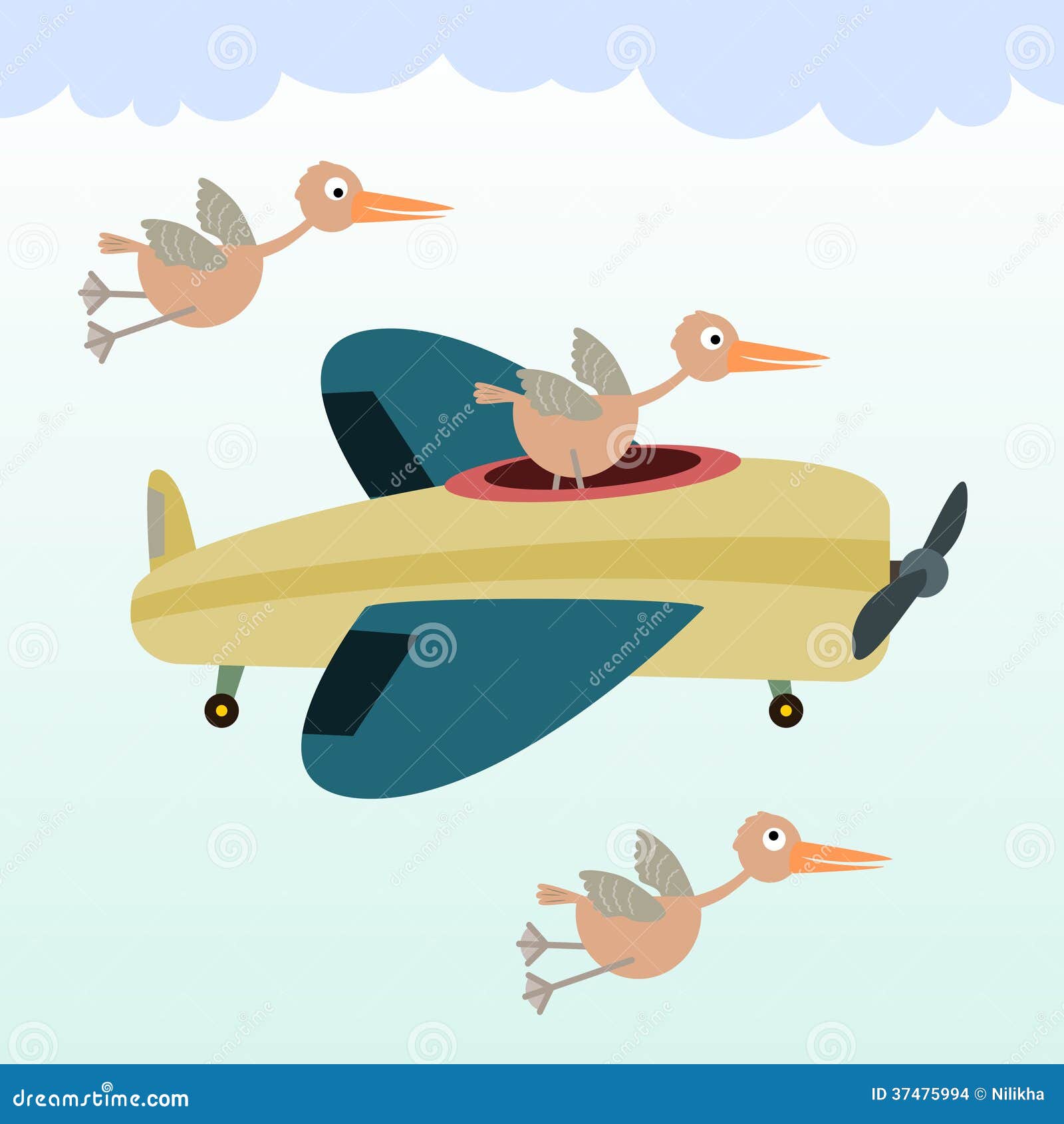 bird-plane-riding-other-birds-fly-374759