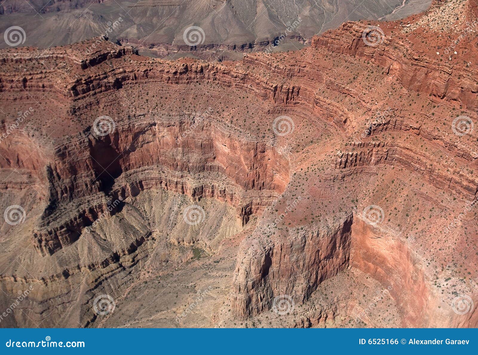 Bird s-eye view to the Grand Canyon from helicopter