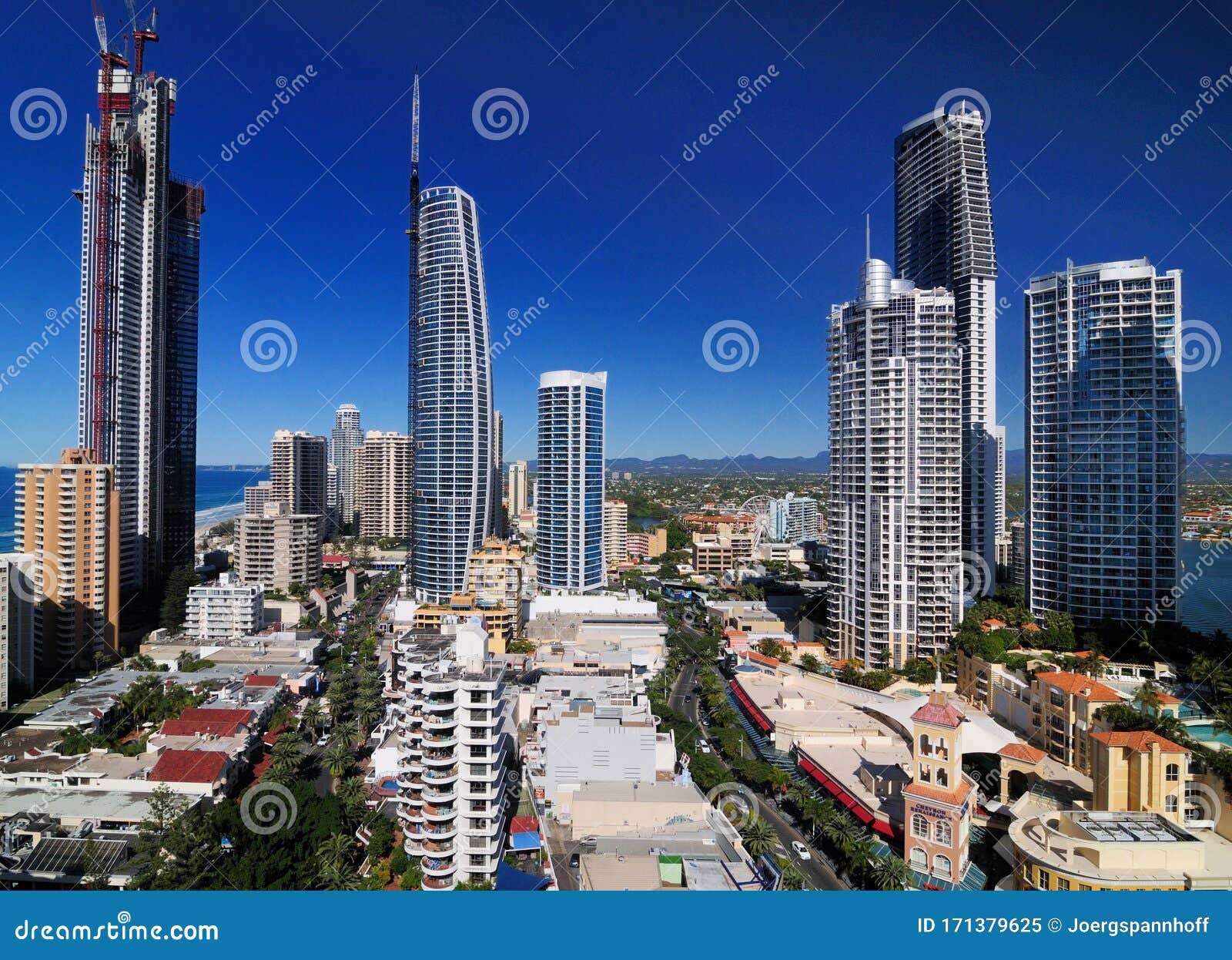 Bird`s Eye View To Skyscrapers In Surfers Paradise Gold Coast
