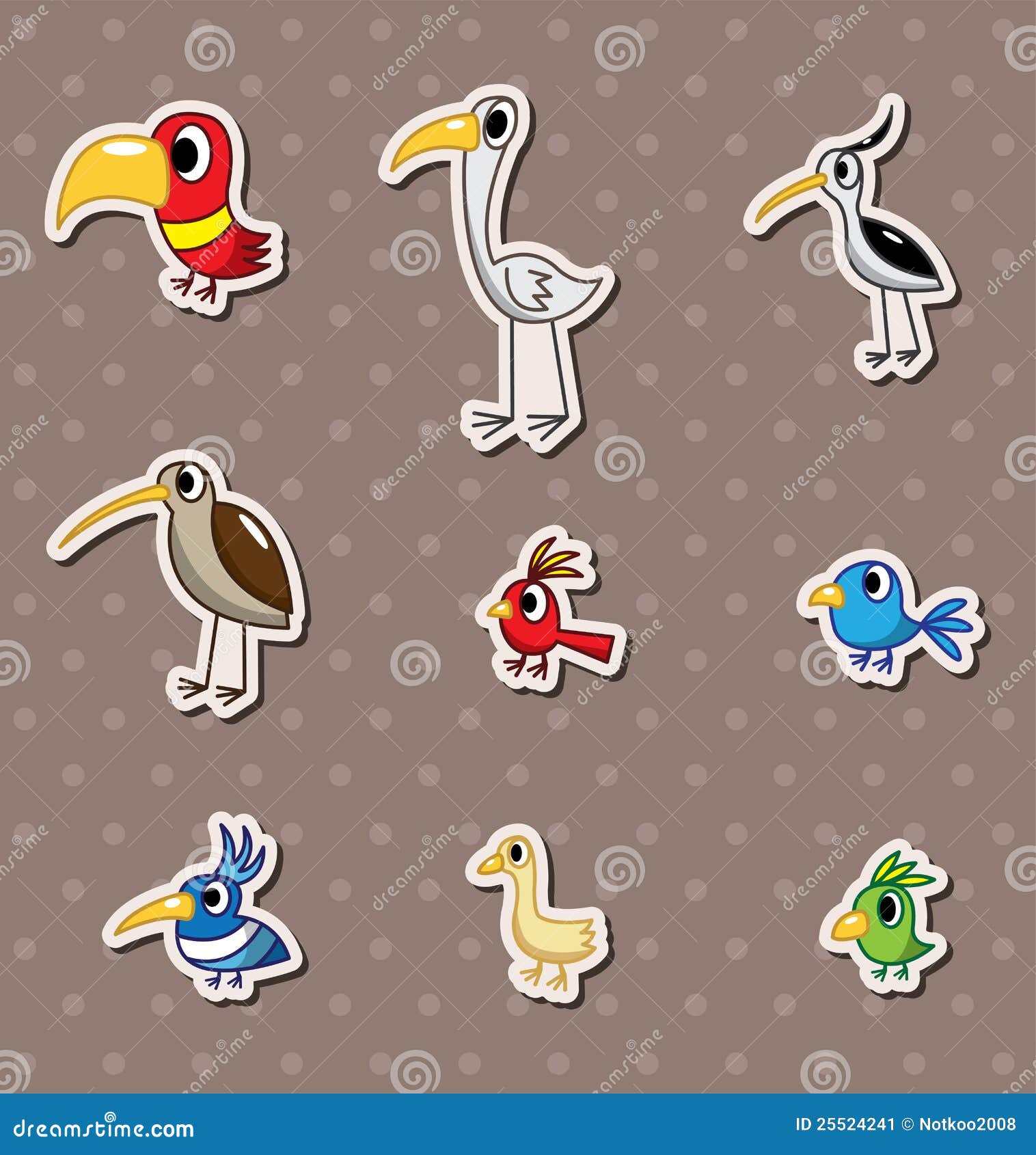 Cartoon Bird Stickers Stock Illustration - Download Image Now