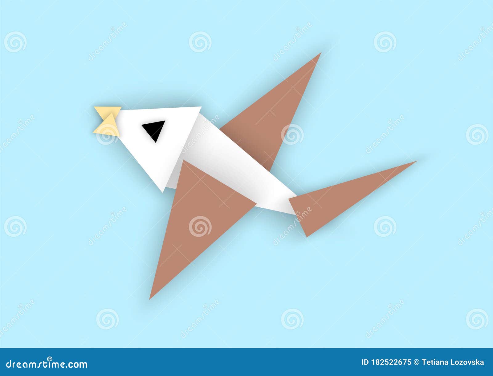 Bird of Triangles in Abstract Paper Cut Style Stock Vector ...