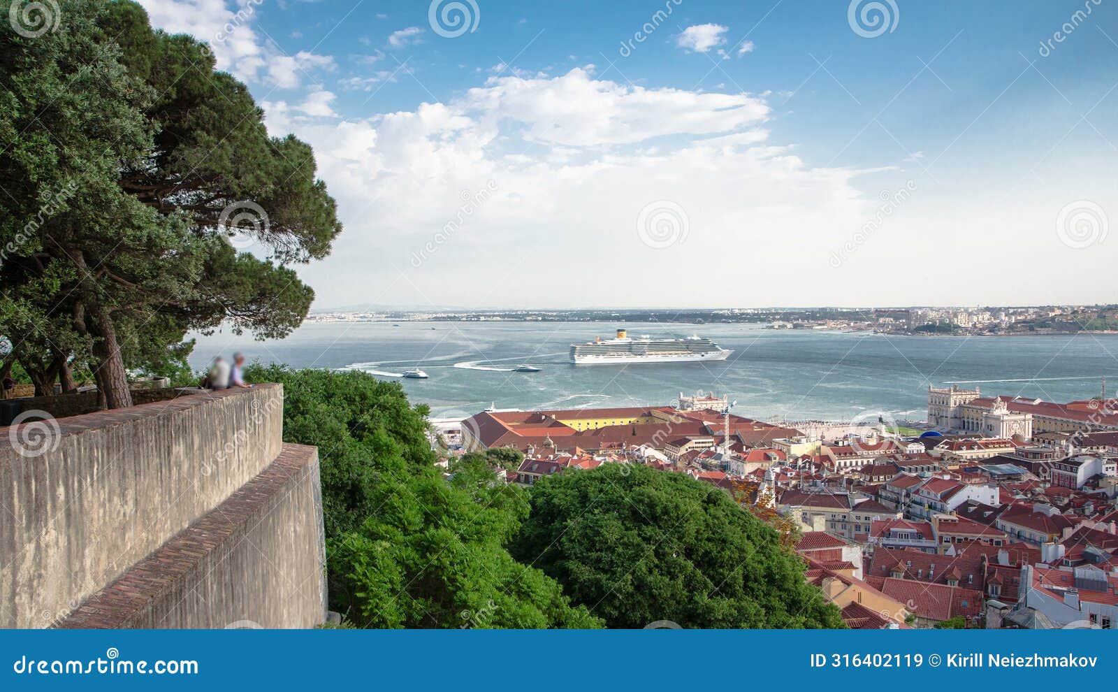 bird view of lisboa downtown. baixa rooftops with the commerce square. portugal timelapse