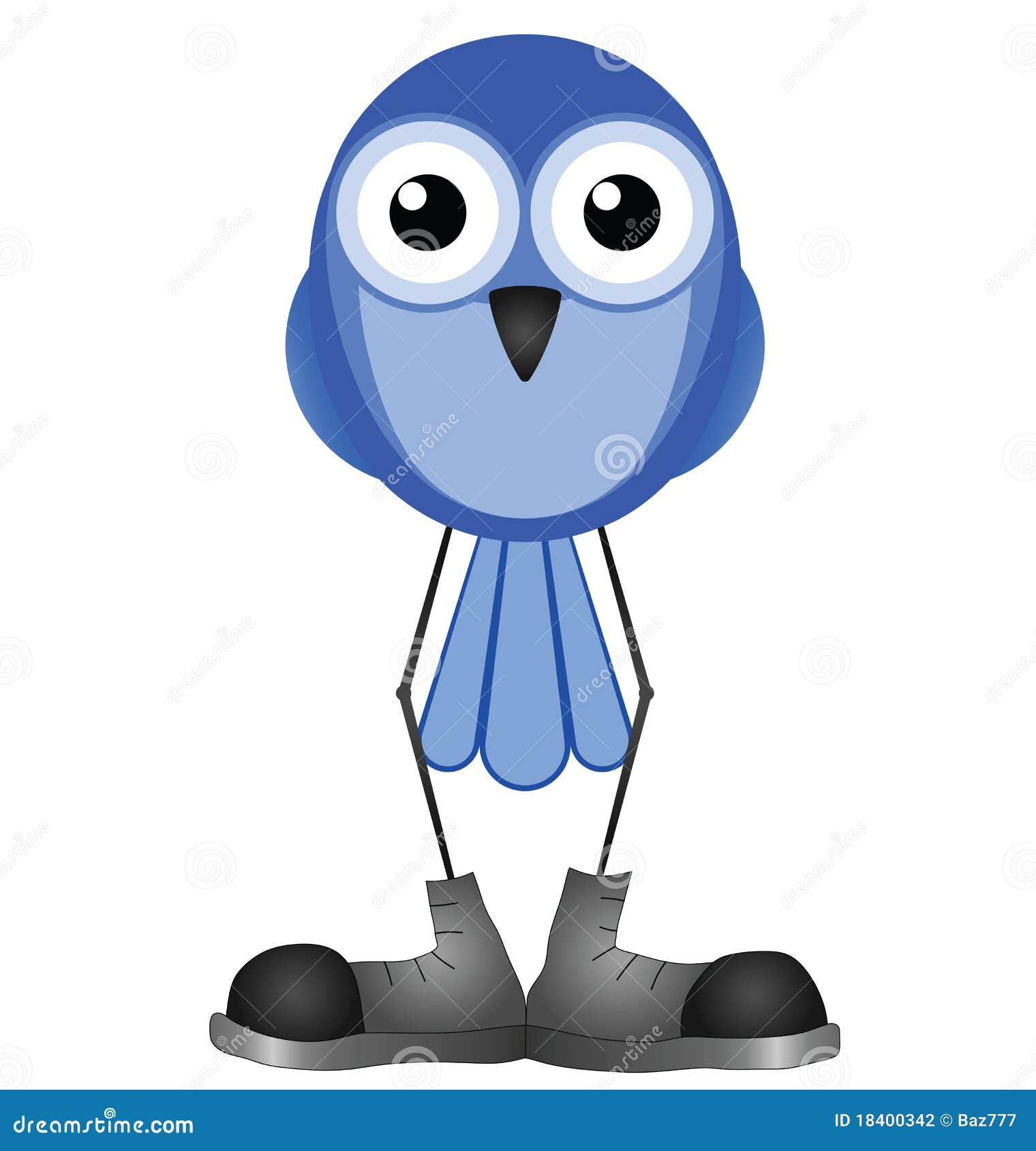 Bird wearing big boots stock vector 