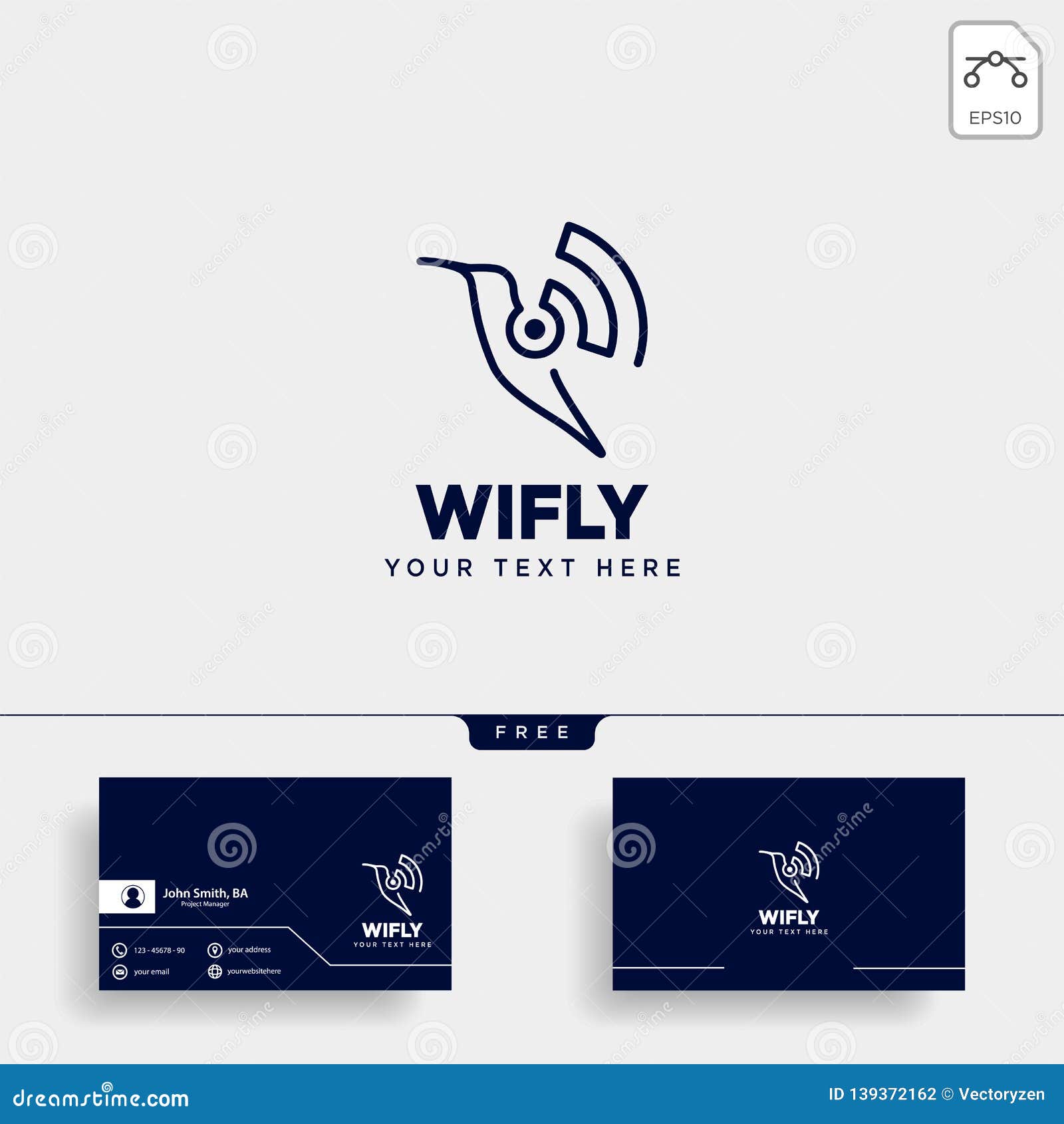 bird wifi flying creative logo template   icon 