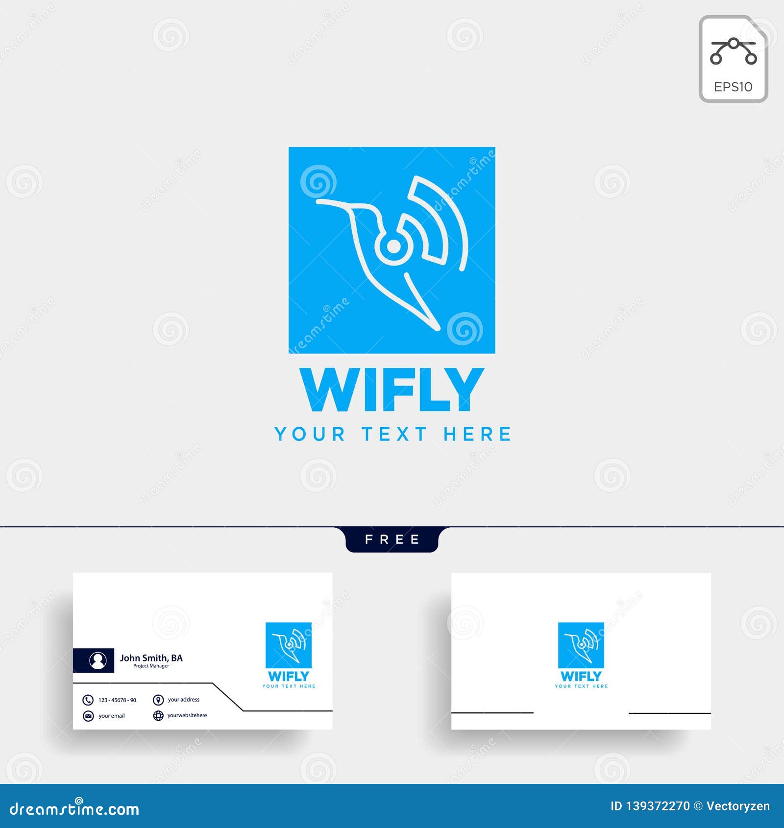 bird wifi flying creative logo template   icon 