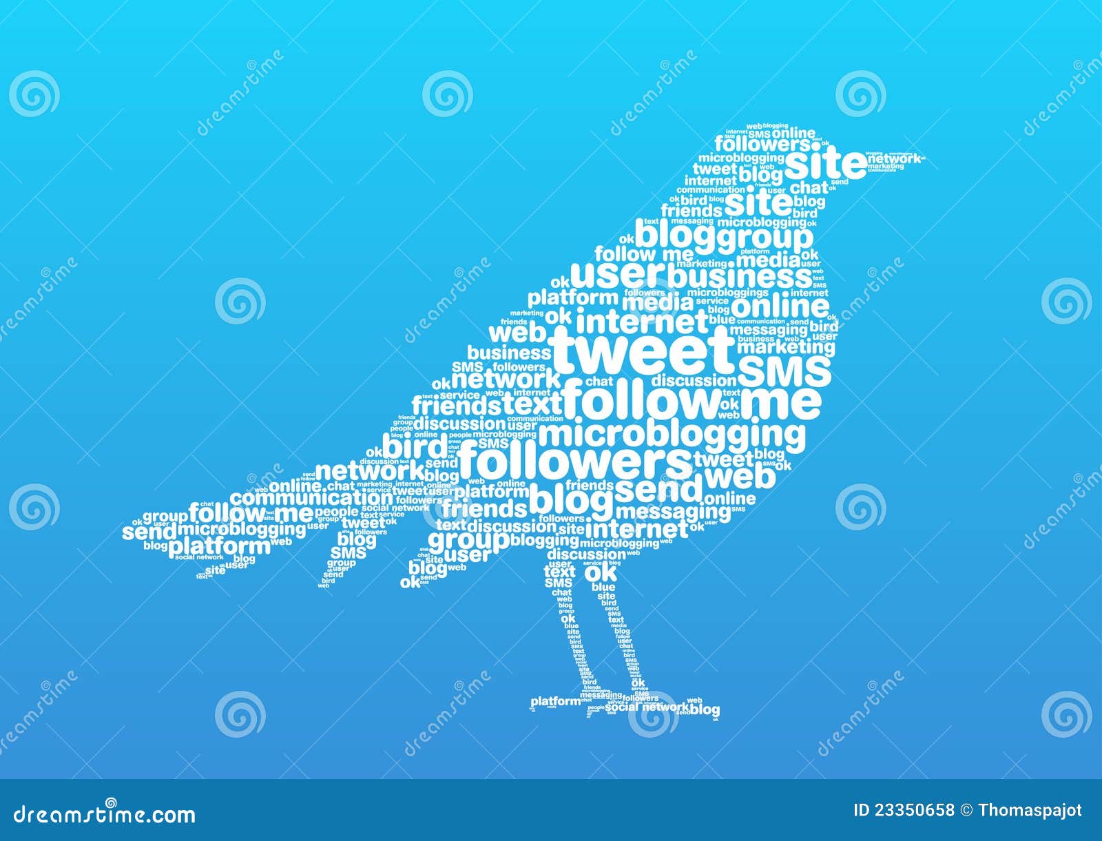 Bird words 2 stock vector. Illustration of follower, twitter 23350658