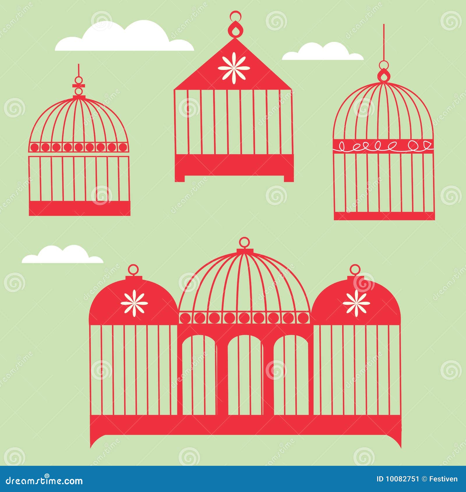Birdcage Set stock vector. Illustration of large, beauty 10082751