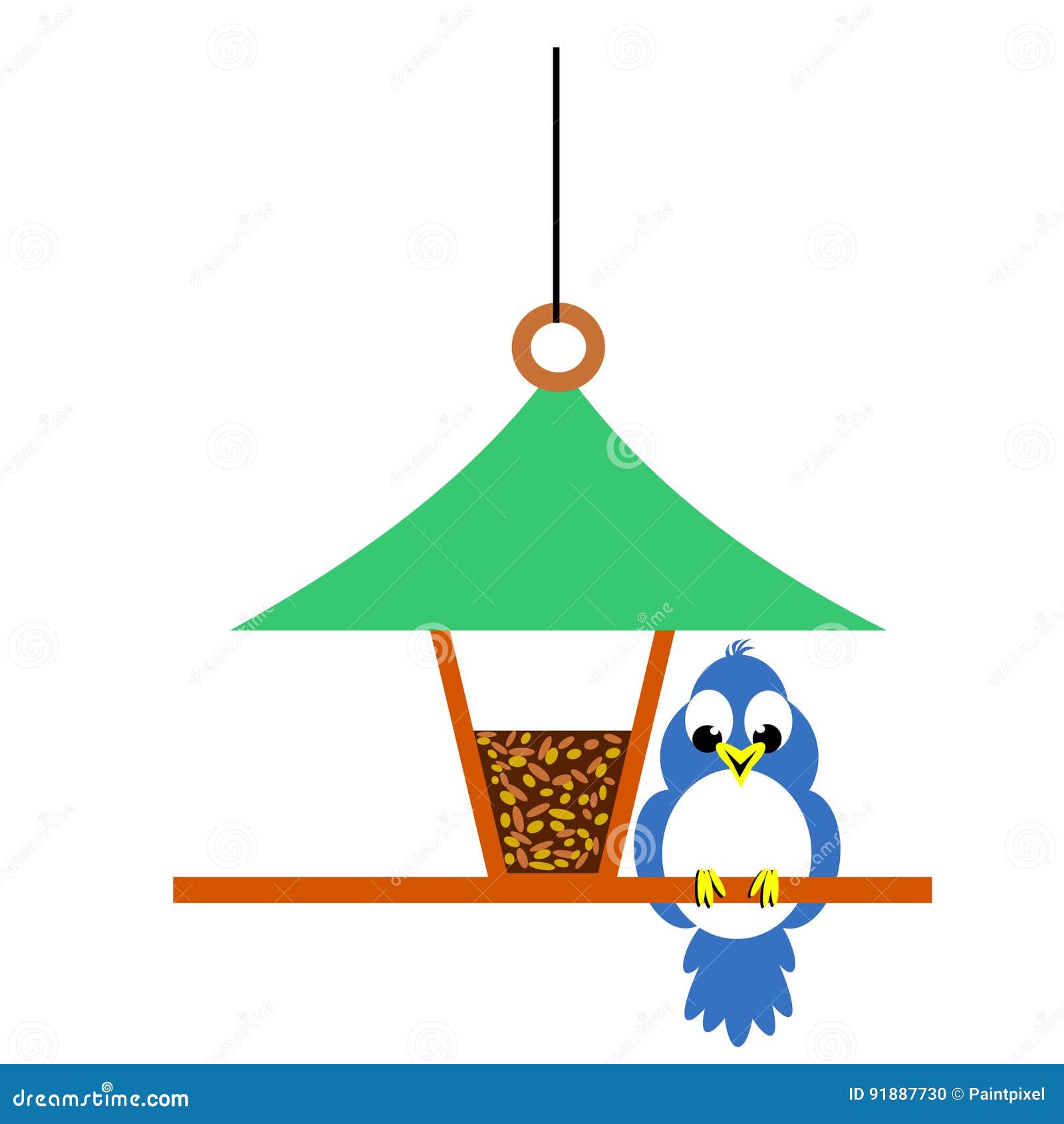 Birdfeeder and Bluebird stock vector. Illustration of blue 91887730