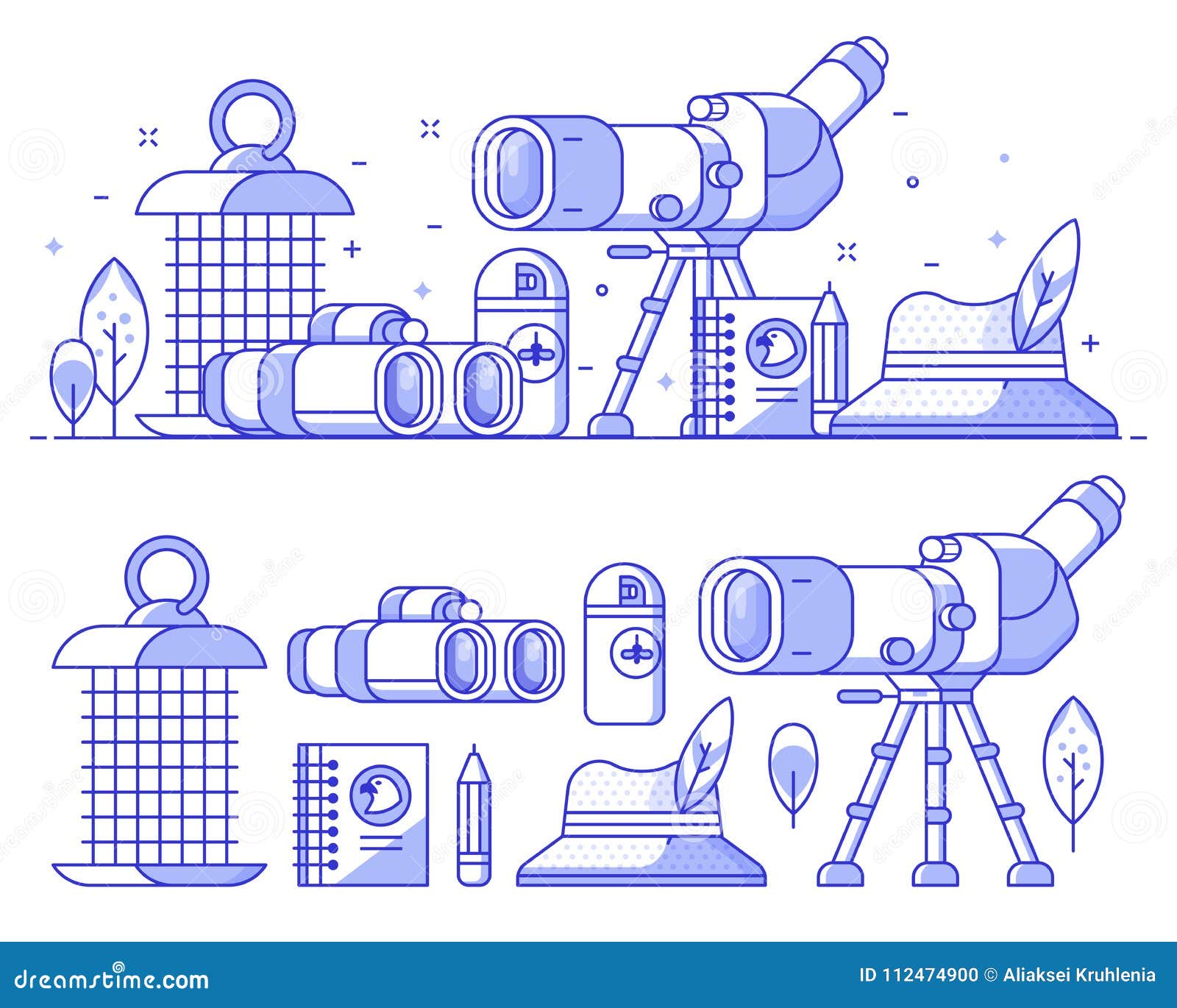 birding and birdwatching ornithology icons