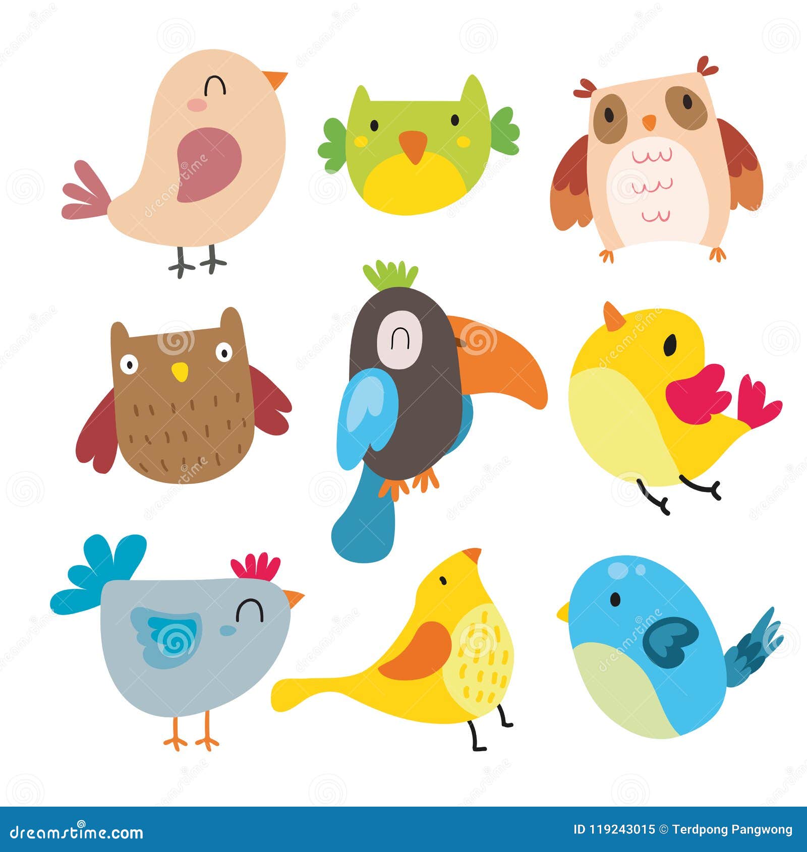 Birds Character Vector Design Stock Illustration - Illustration of icon ...