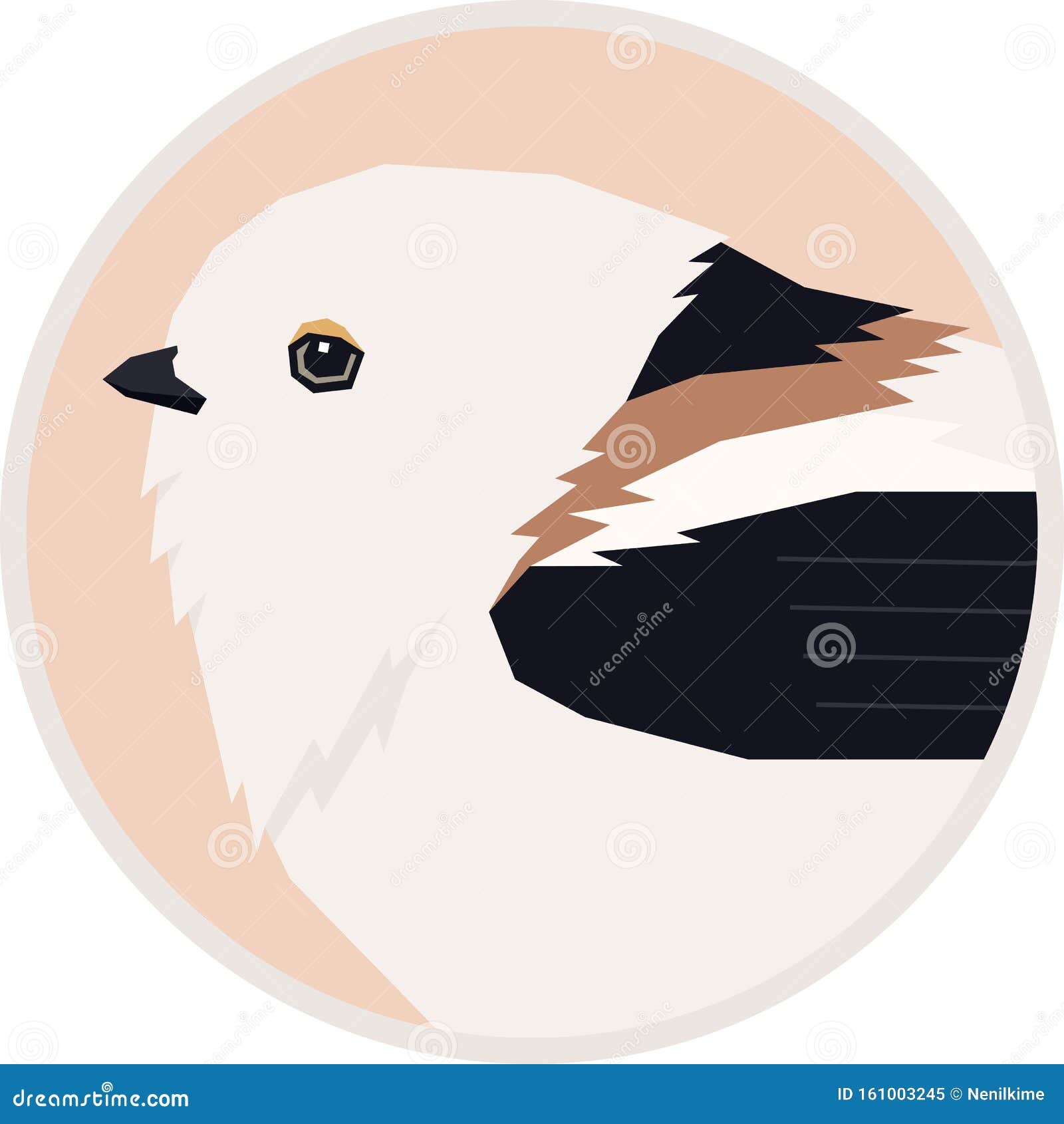 Birds Collection a Shima Enaga Vector Illustration of Long-tailed