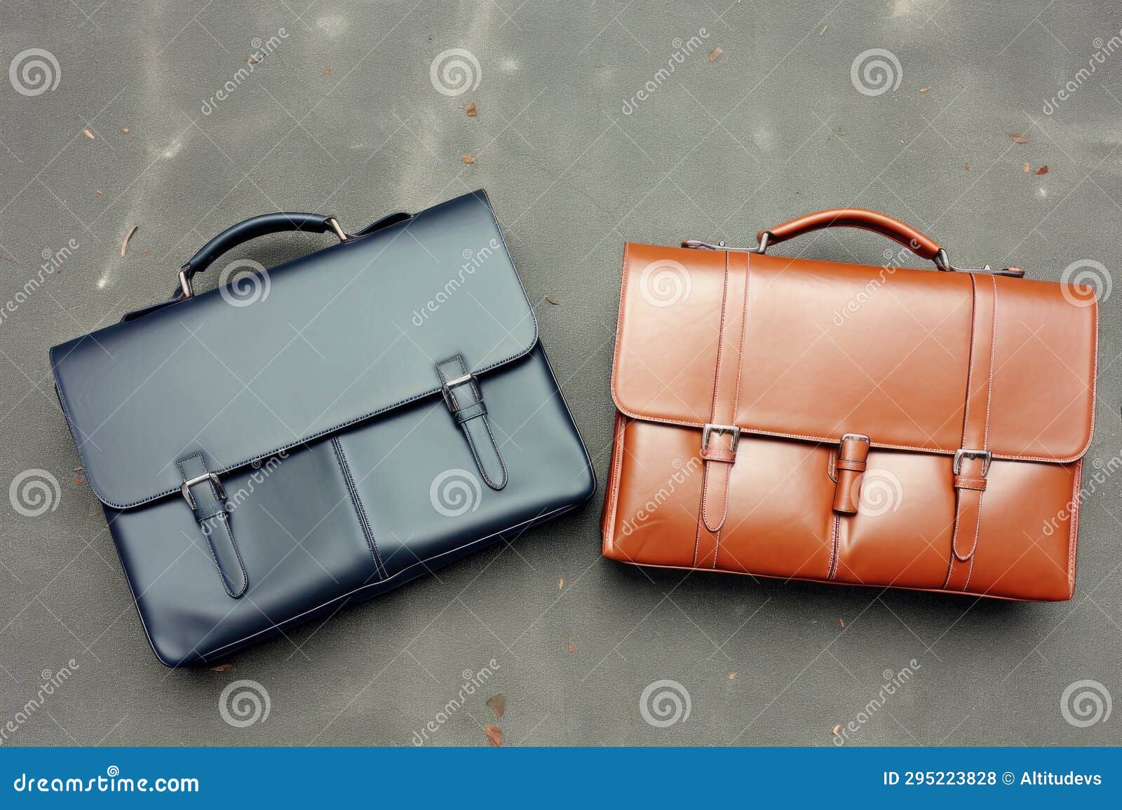 A Birds Eye View of Two Briefcases Sidebyside Stock Photo Image of