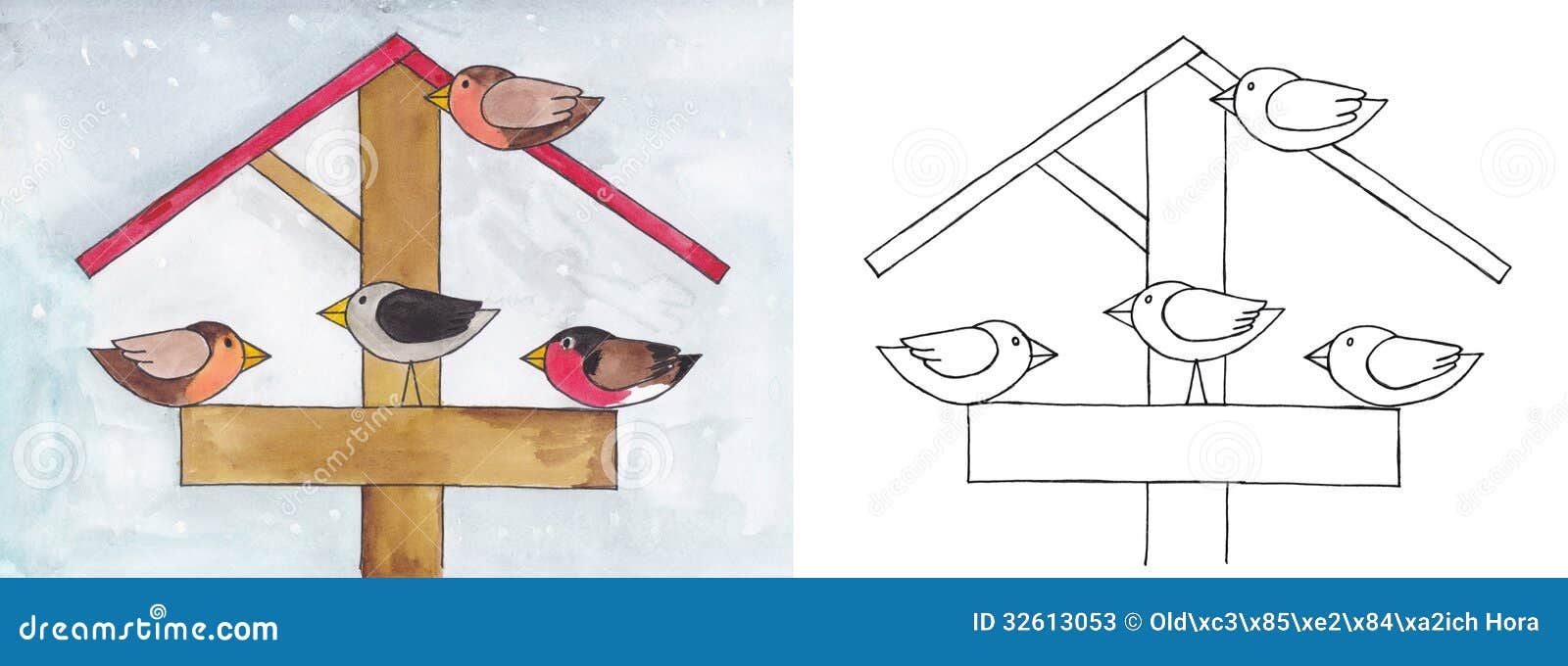 Download Birds in the feeder stock illustration. Illustration of ...