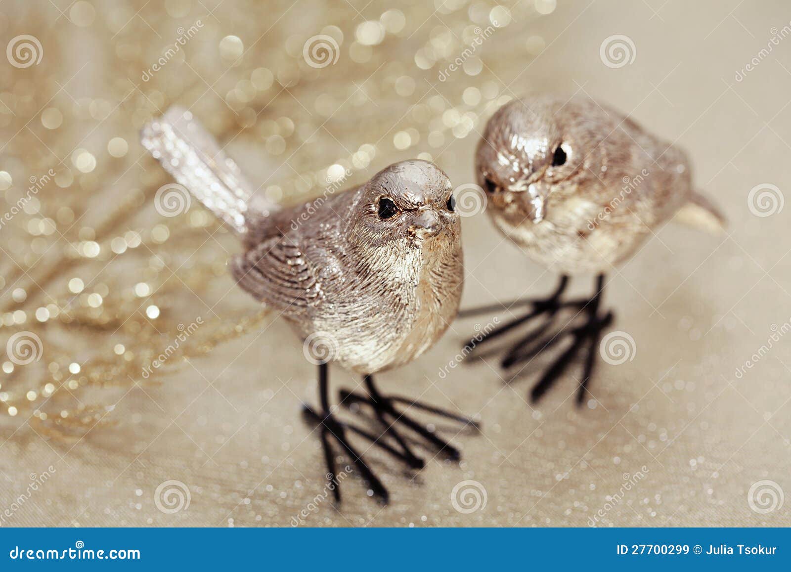 Birds on a Golden Background Stock Image Image of love, ornament 27700299