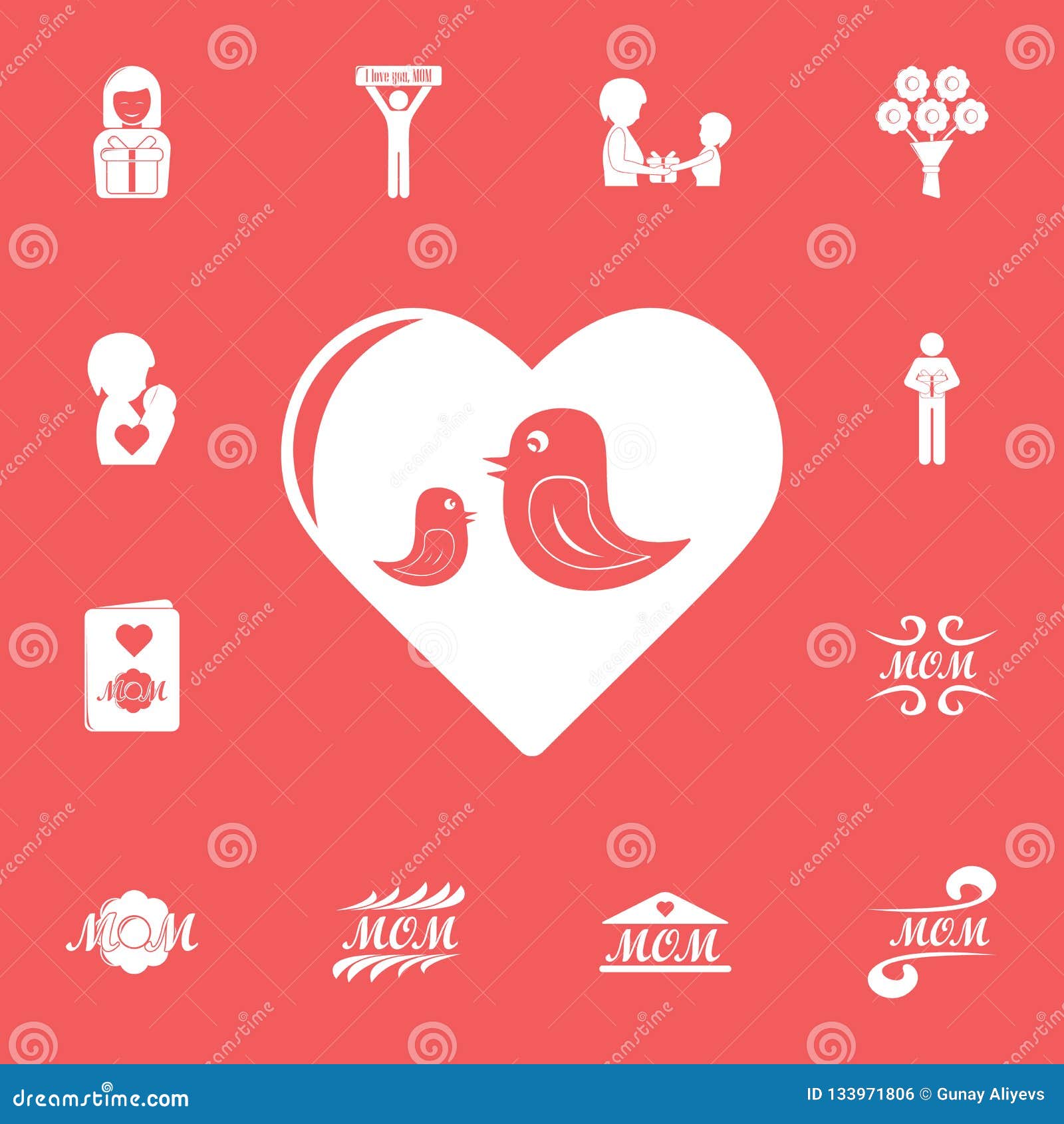 birds in the heart icon. detailed set of mother day icons. premium graphic . one of the collection icons for websites, web