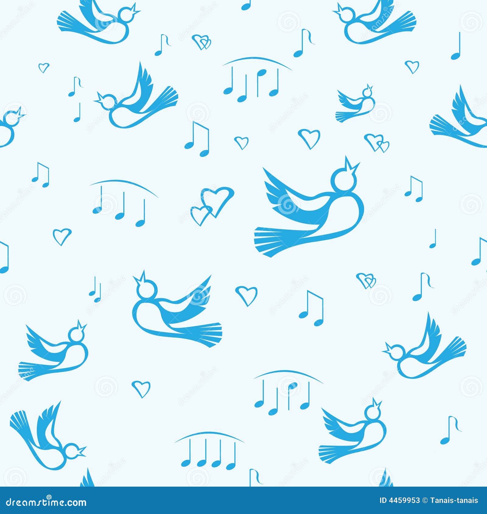 Birds and music stock vector. Illustration of vector, background 4459953