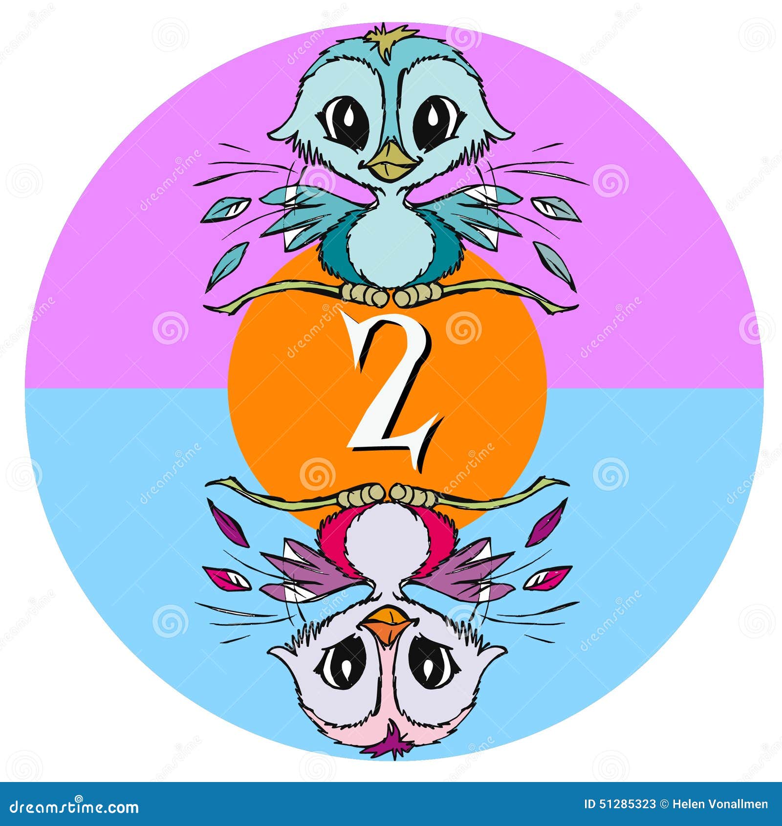 Number Two for Children or Baby Cartoon Stock Vector - Illustration of