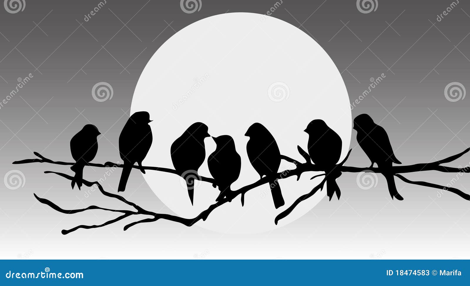 Birds sitting on a branch stock vector. Illustration of bird - 18474583