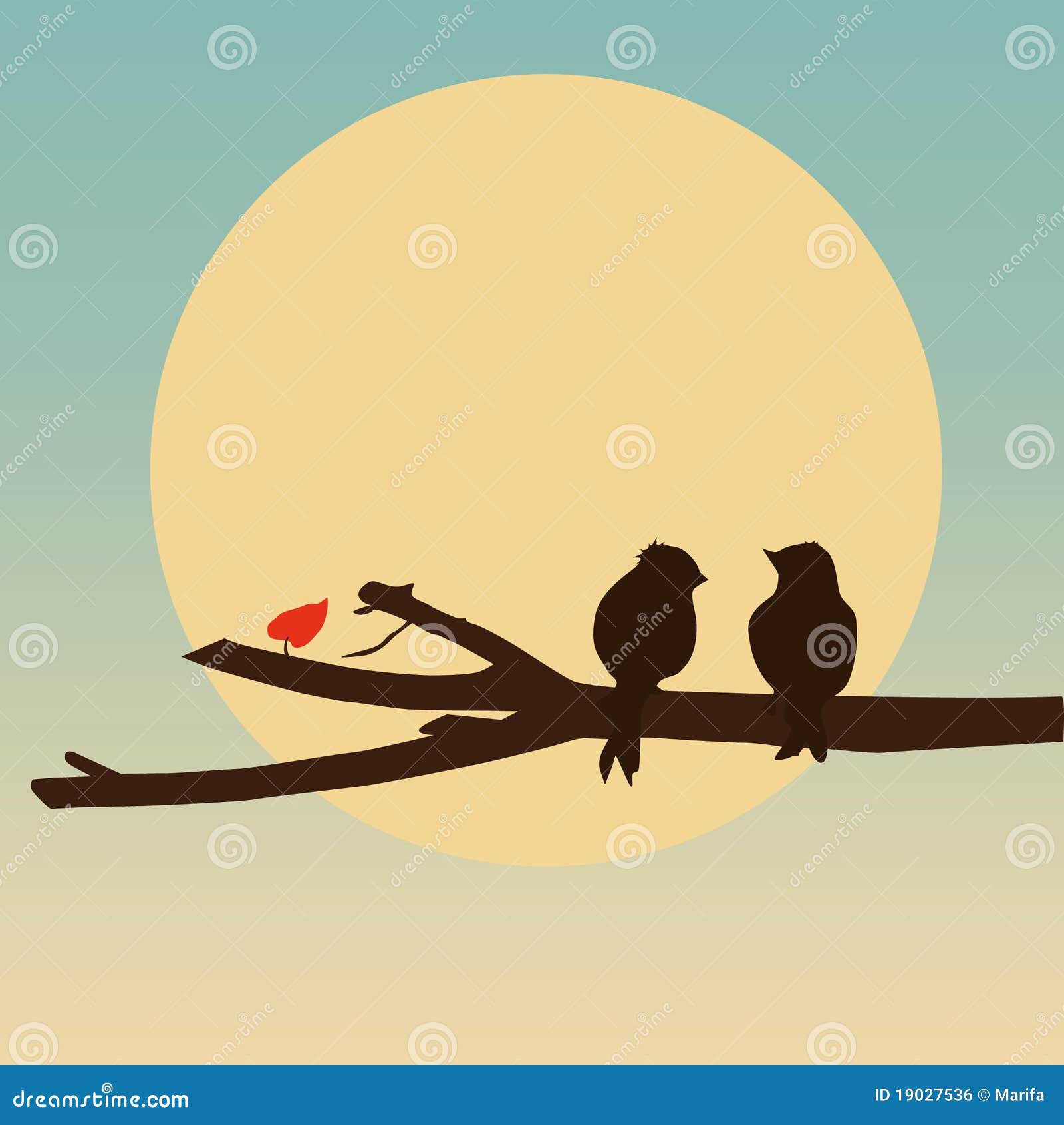 Birds sitting on a branch stock vector. Illustration of grass - 19027536