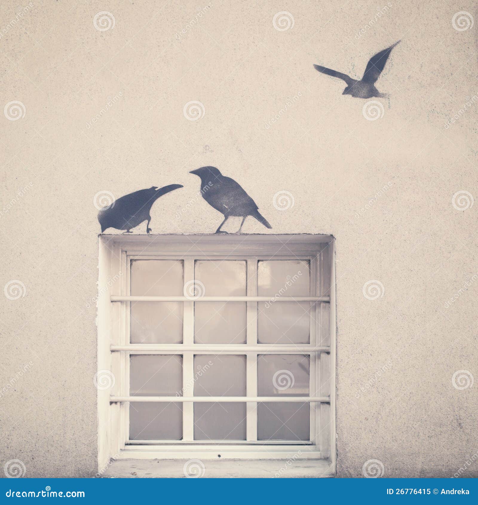 Birds and Window stock illustration. Illustration of paint 26776415