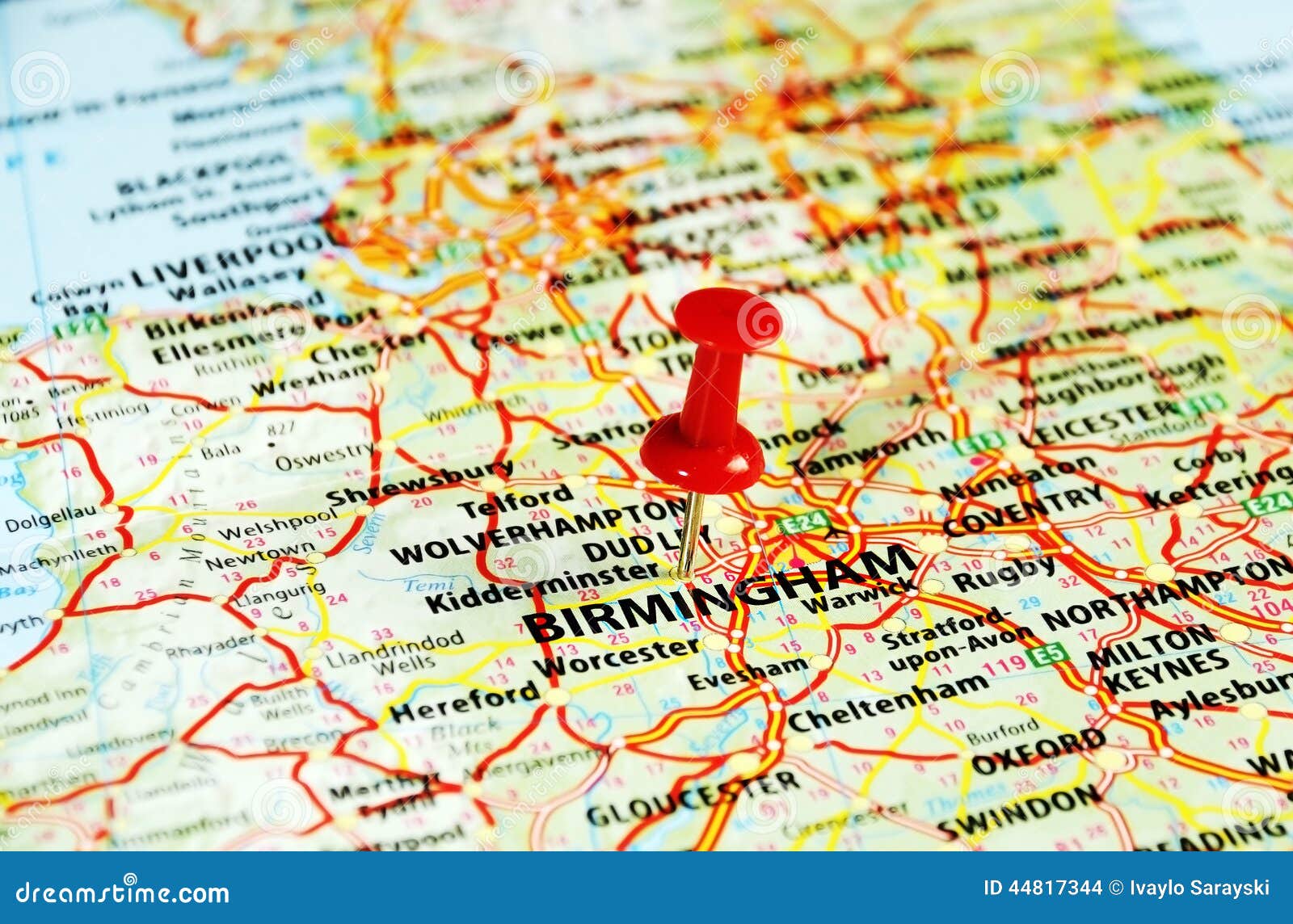 Birmingham, BRITISCHE Karte Stockfoto - Bild von england, atlas: 44817344