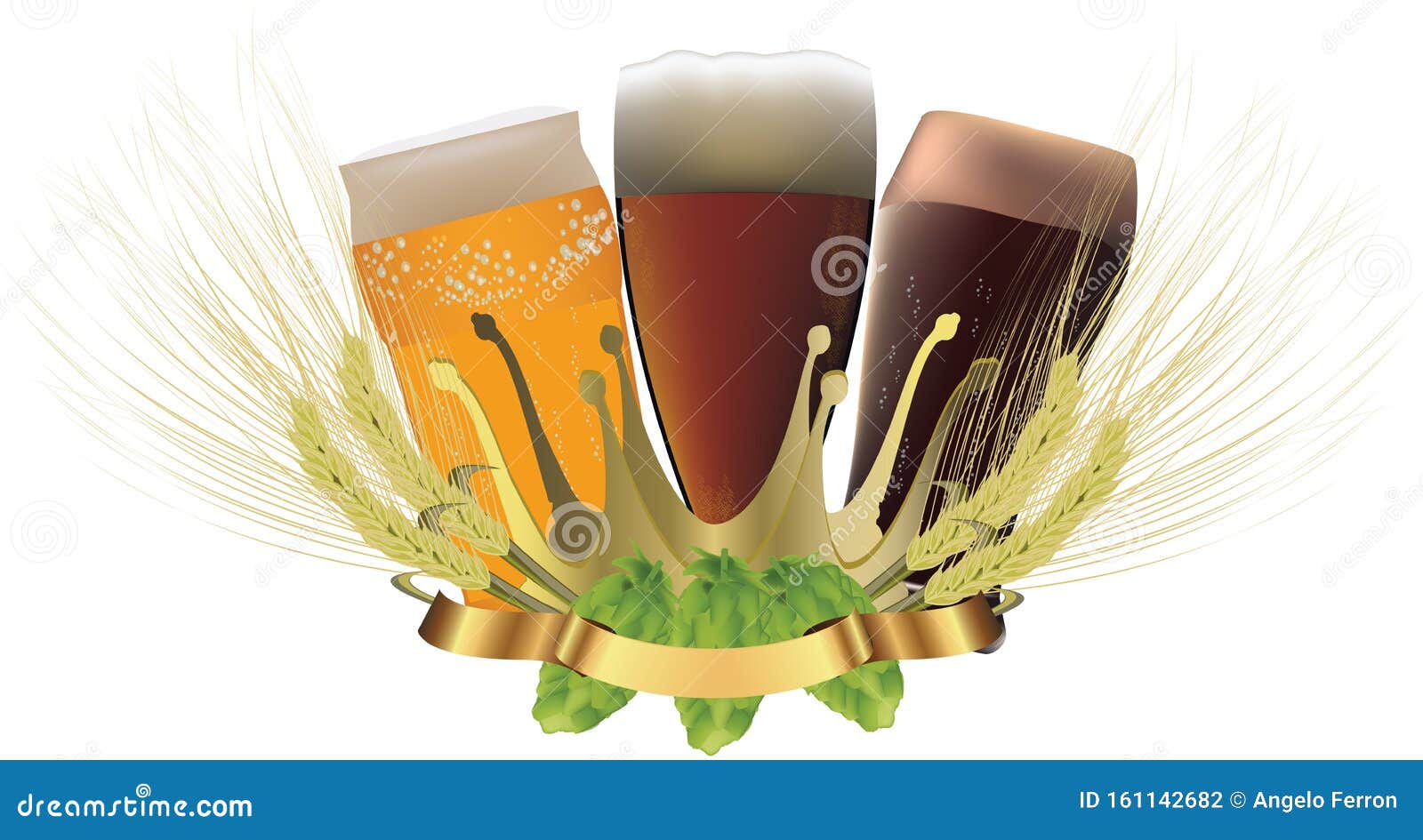 Set Of Various Beer Bottles. Bottles Of Different Shapes And Sizes